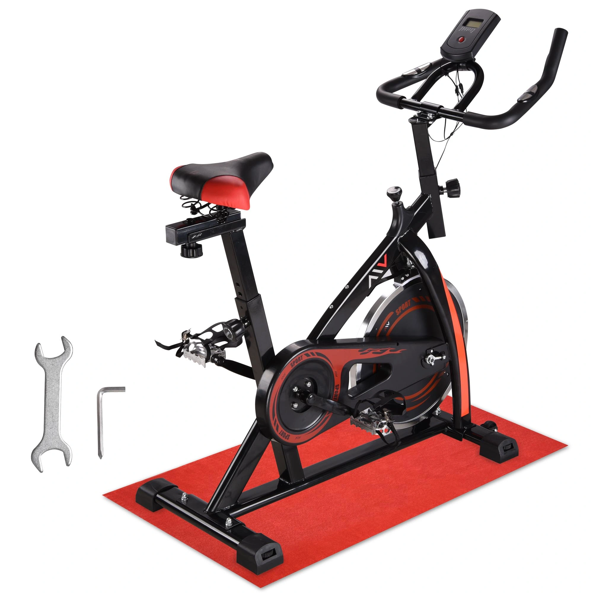 FEIKUQI Foldable Exercise Bike, Folding Stationary Upright Indoor Cycling Exercise Bike, Indoor Exercise Equipment, Black