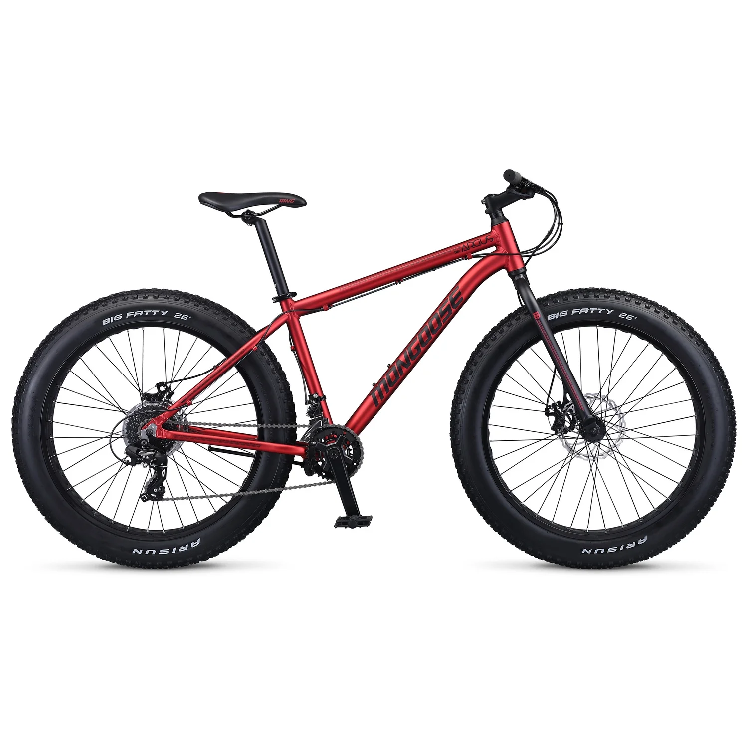 Mongoose Argus TRX Fat Tire Mountain Bike, 26-Inch Wheels, 16 Speeds, Red