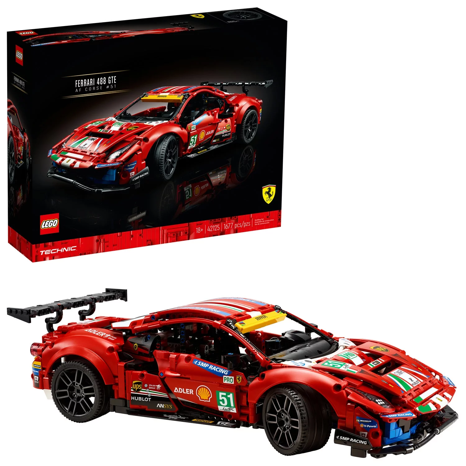 LEGO Technic Ferrari 488 GTE ??AF Corse #51?? 42125 Super Sports Car Exclusive Collectible Model Kit, Collectors Set for Adults to Build