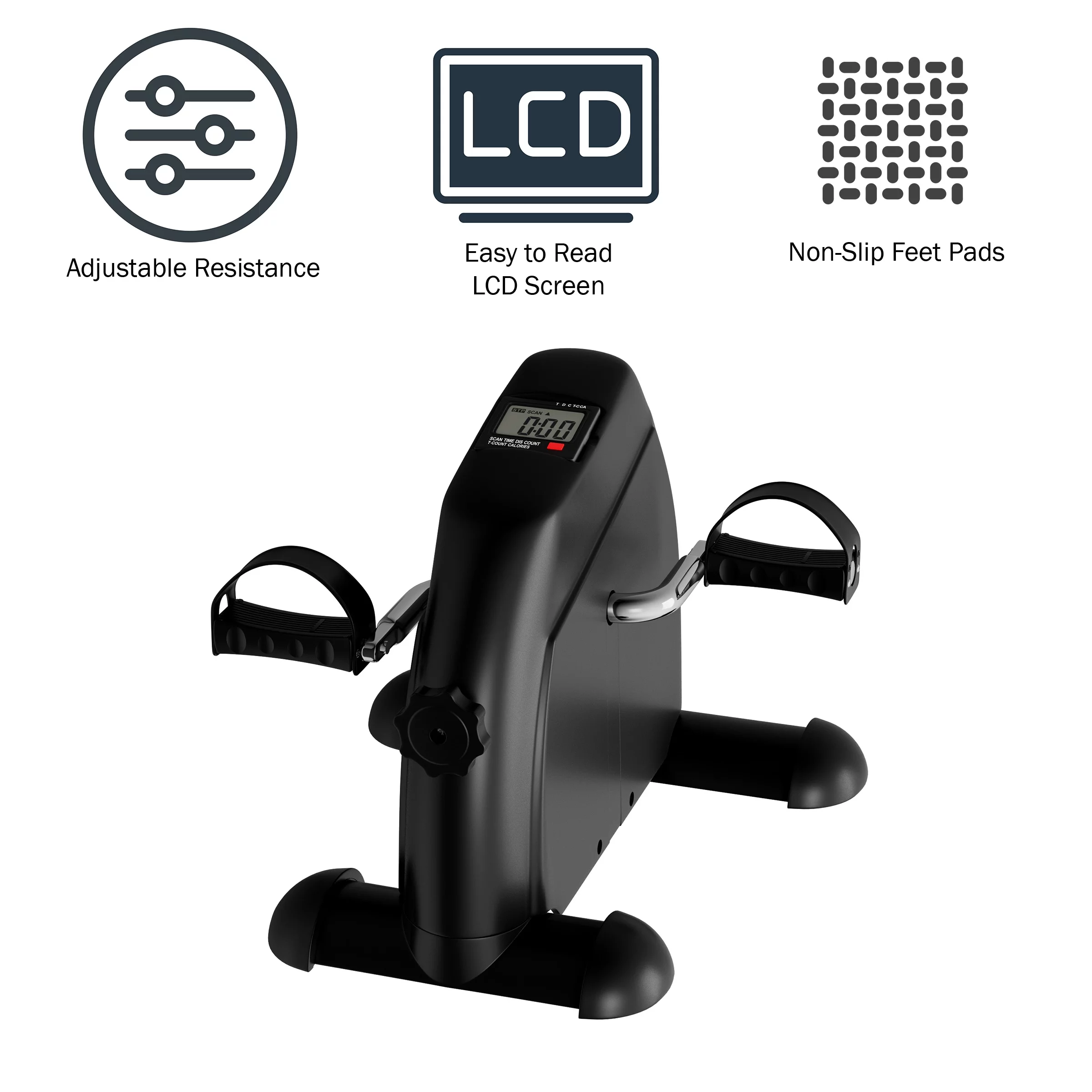 Wakeman Fitness Under Desk Bike and Pedal Exerciser with Calorie Counter