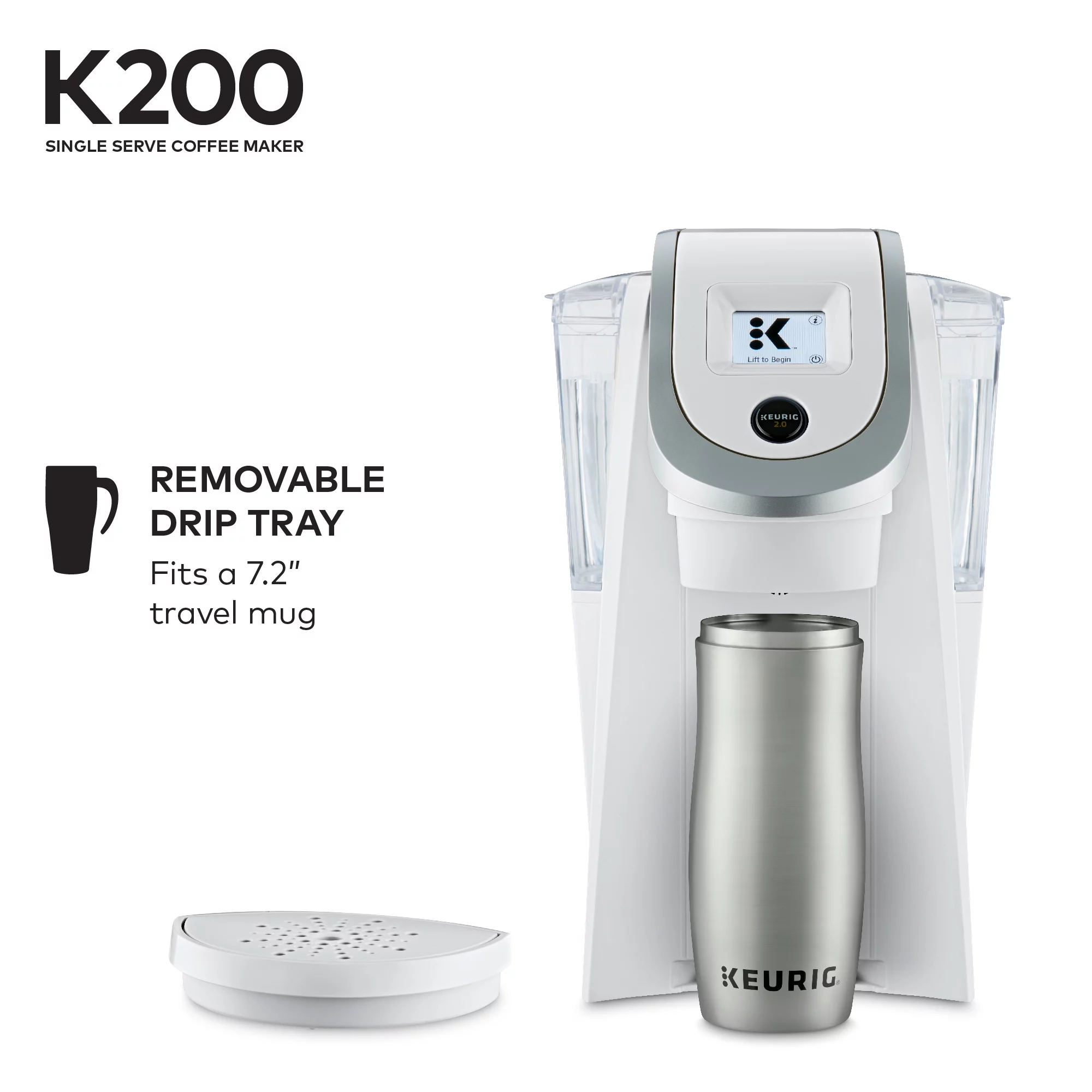 Keurig K200 Single-Serve K-Cup Pod Coffee Maker, Sandy Pearl