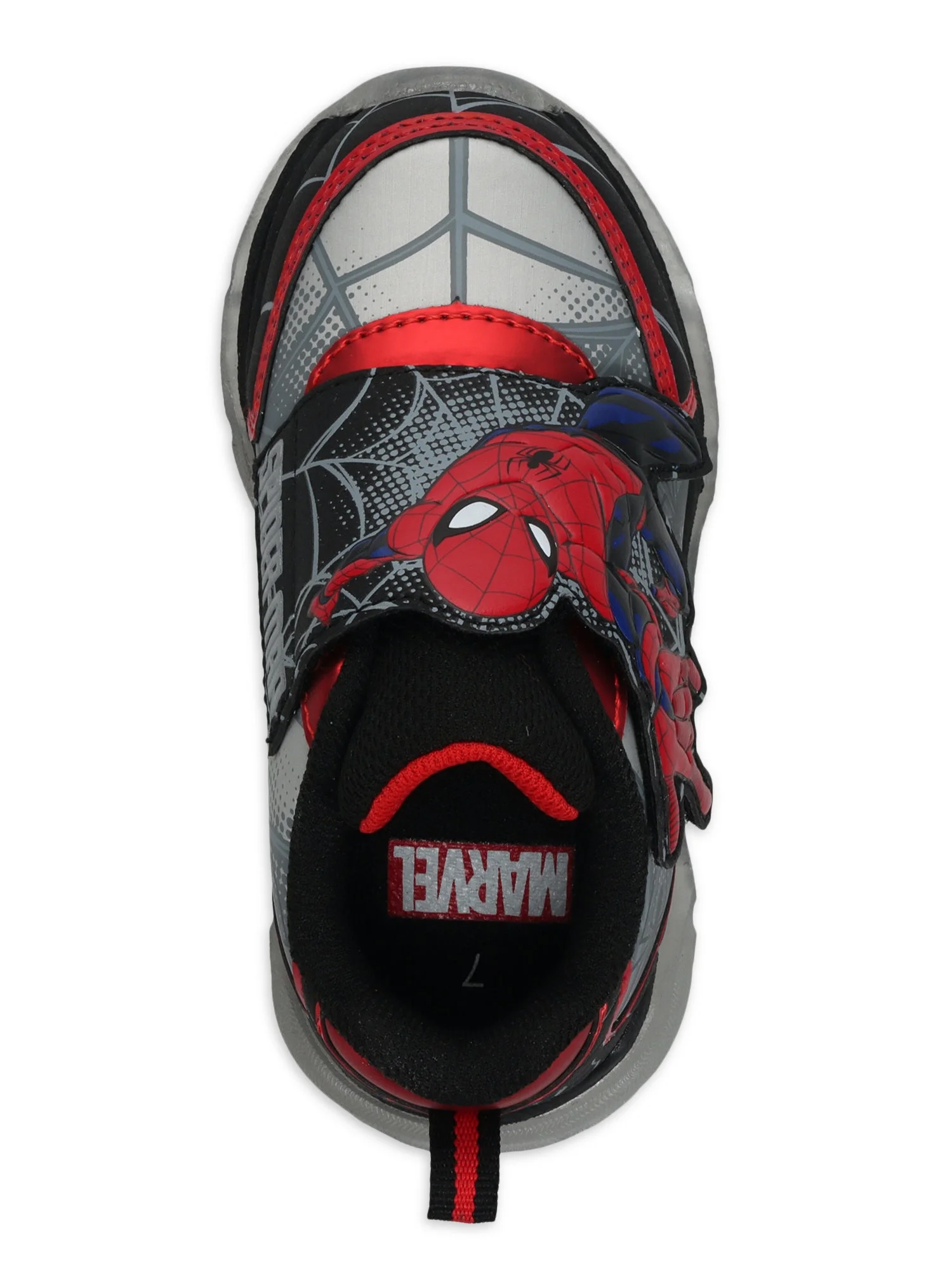 Spider-Man by Marvel Boys Toddler Athletic Light-up Silver Sneaker, Sizes 5-12, Medium Width