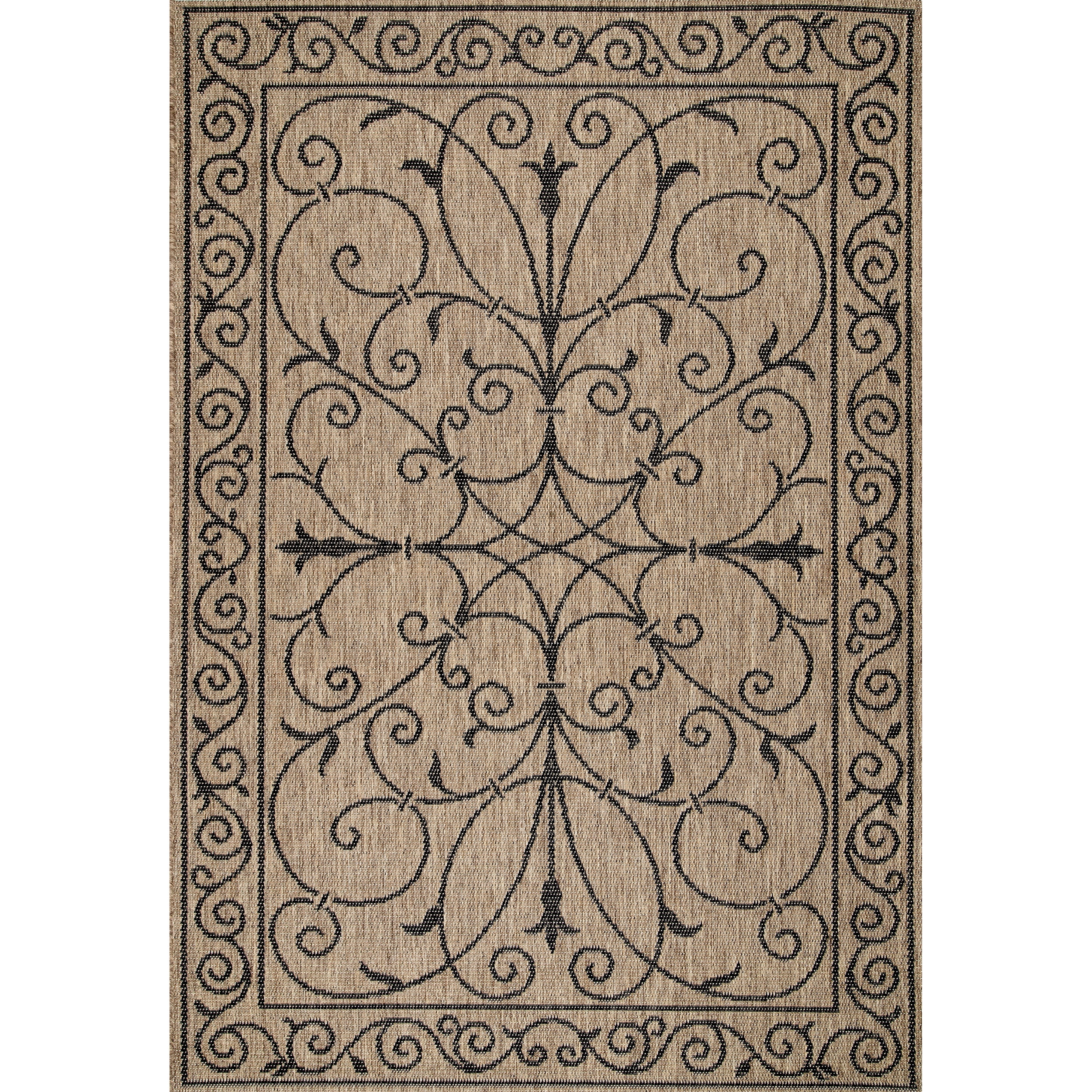 nuLOOM Kathleen Traditional Indoor/Outdoor Area Rug, 7′ 6″ x 10′ 9″, Blue