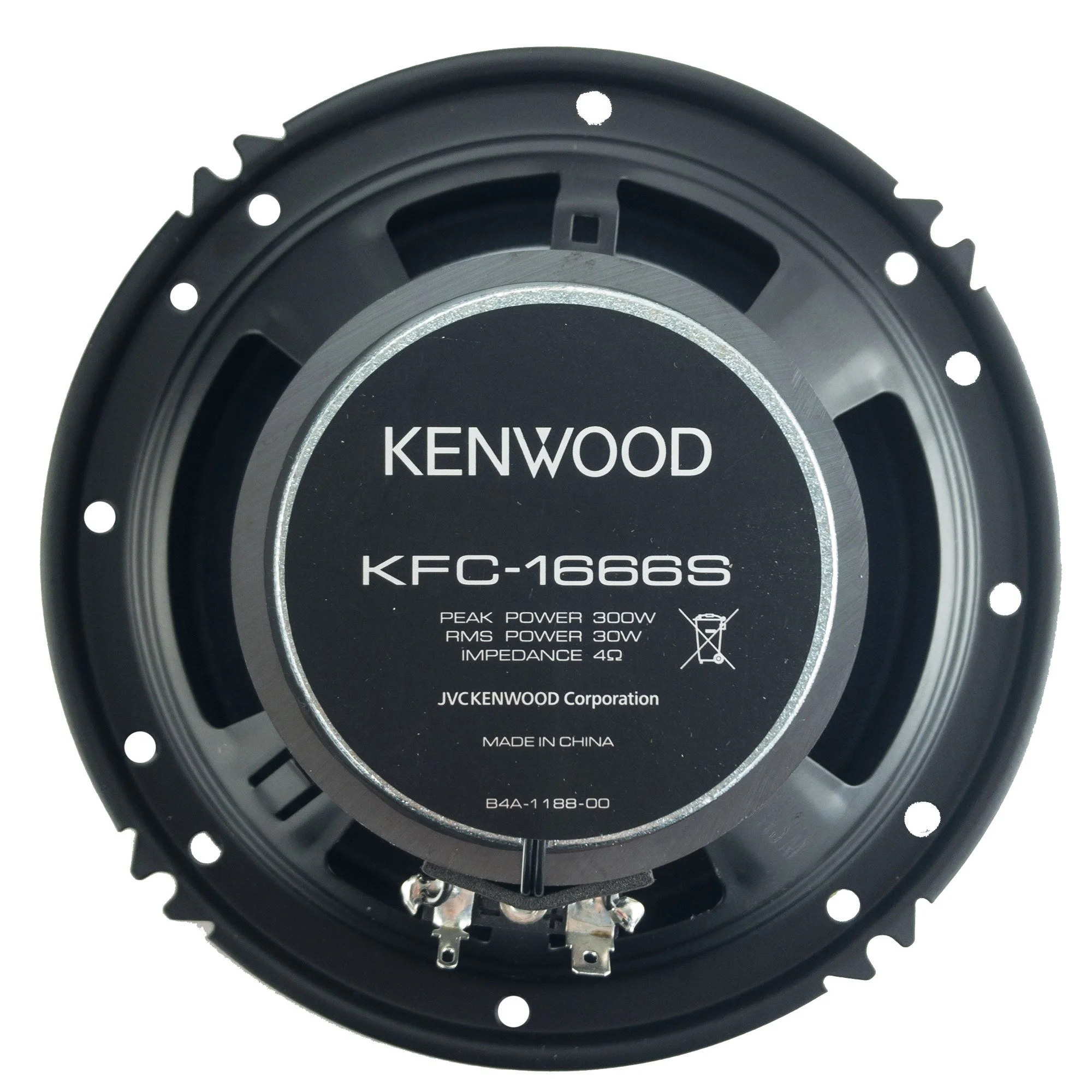 KENWOOD Sport Series KFC-1666S 6.5in., 300-Watt-Max 2-Way Full-Range Coaxial Speakers, Black, 2 Pack