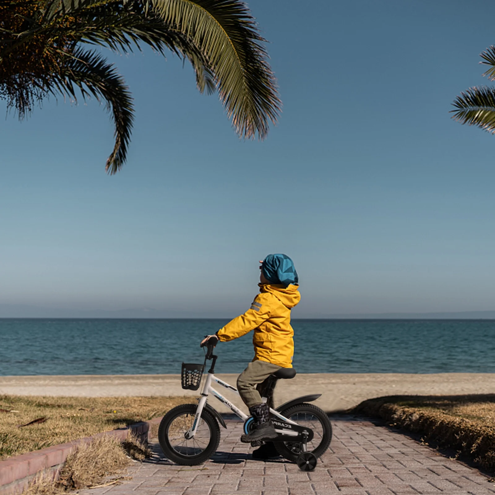 Kids Bike 14 / 16 inch for 3-12 Year Old Boys & Girls with Training Wheels, Freestyle Kids’ Bicycle with Bell,Basket and fender.