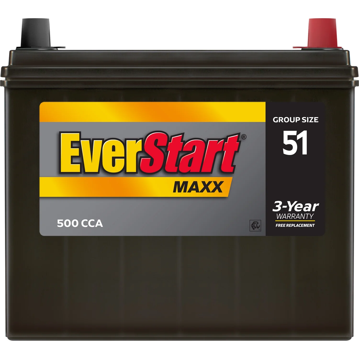 EverStart Maxx Lead Acid Automotive Battery, Group Size 51 12 Volt, 500 CCA