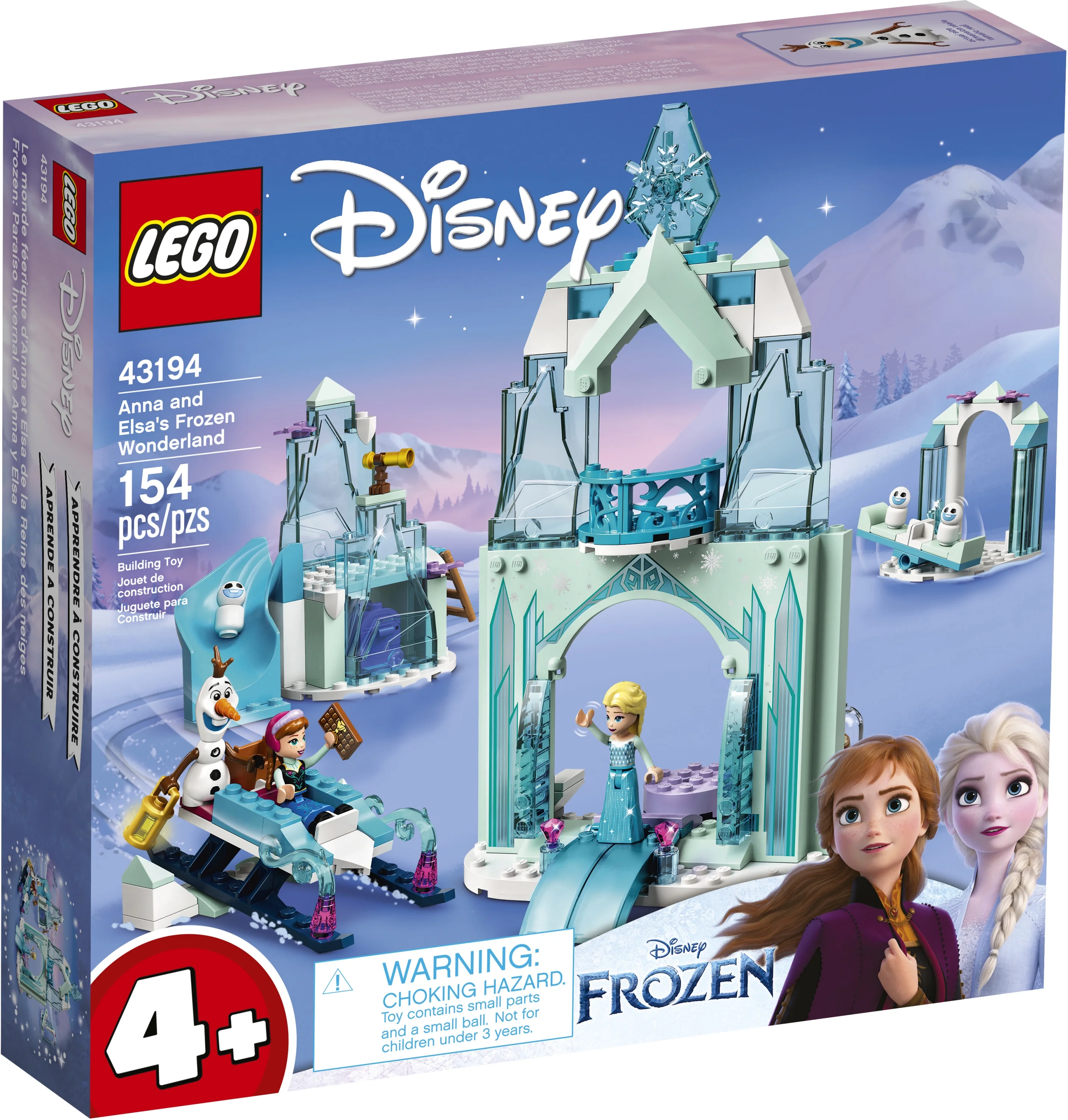 LEGO Disney Anna and Elsa’s Frozen Wonderland 43194 Castle Toy with Disney Princess Mini-Doll Figures, Gifts for 4 Plus Years Old Kids, Girls and Boys