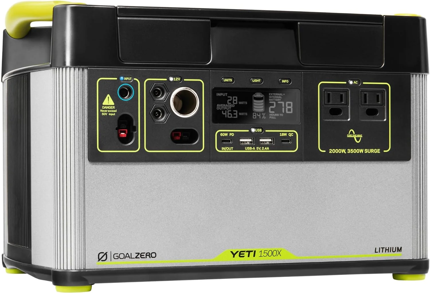 Restored Goal Zero Yeti 1500X Portable Power Station 1516Wh Lithium Battery Generator 2000 Watt AC Inverter Home Backup (Refurbished)