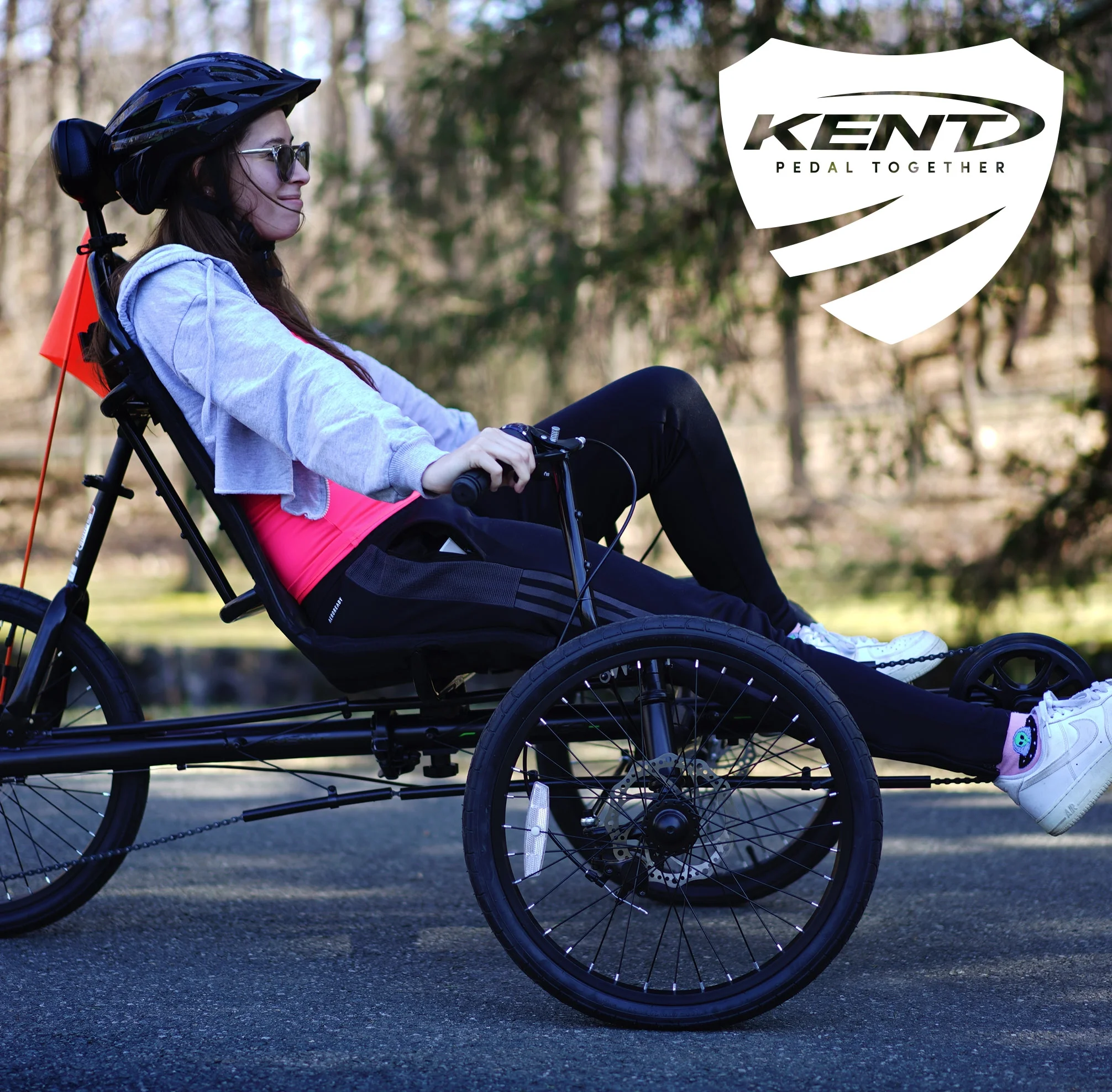 Kent 20″ Unisex Cavalier Recumbent 3-Wheel Bike / Trike, Black