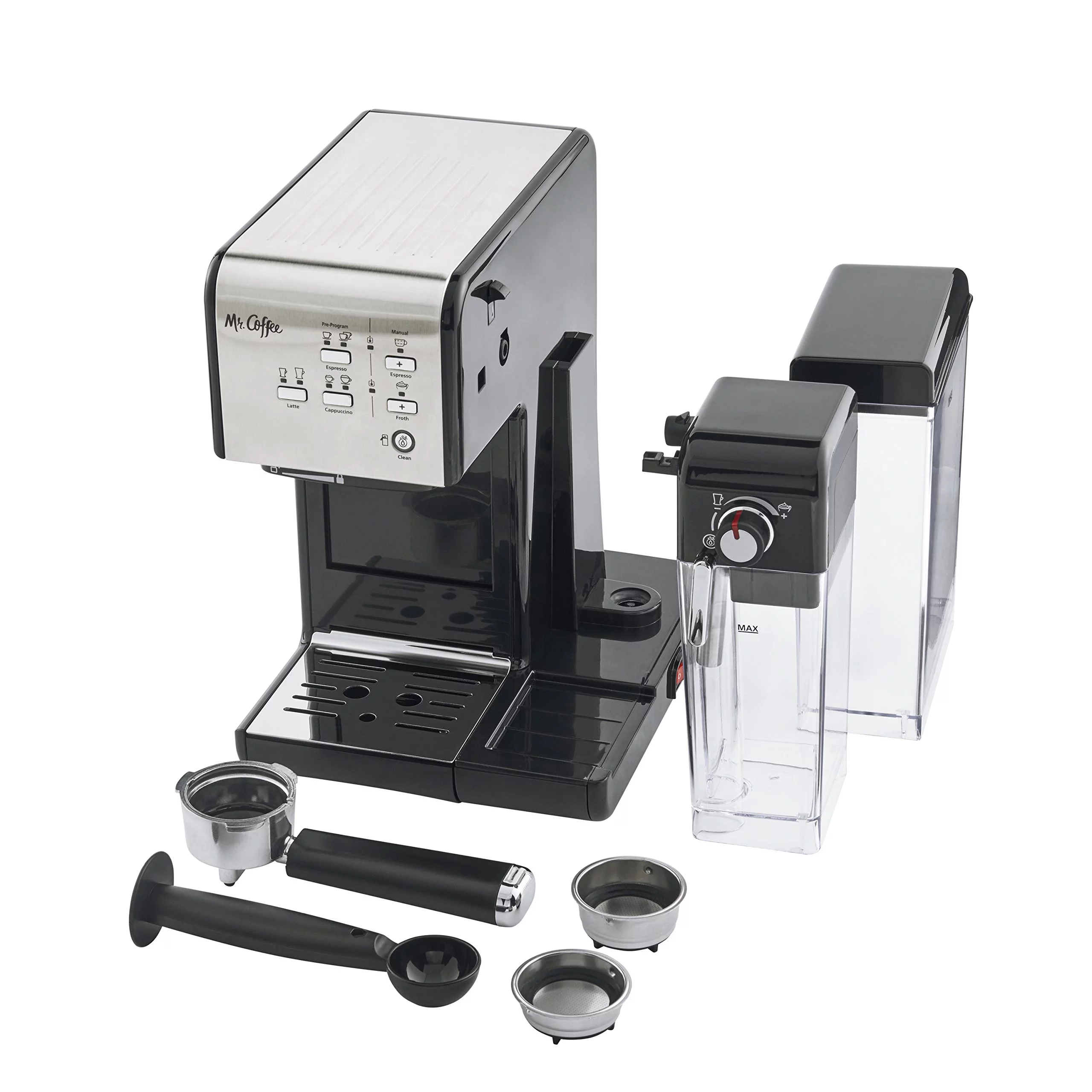 Mr. Coffee One-Touch CoffeeHouse Espresso and Cappuccino Machine, Black