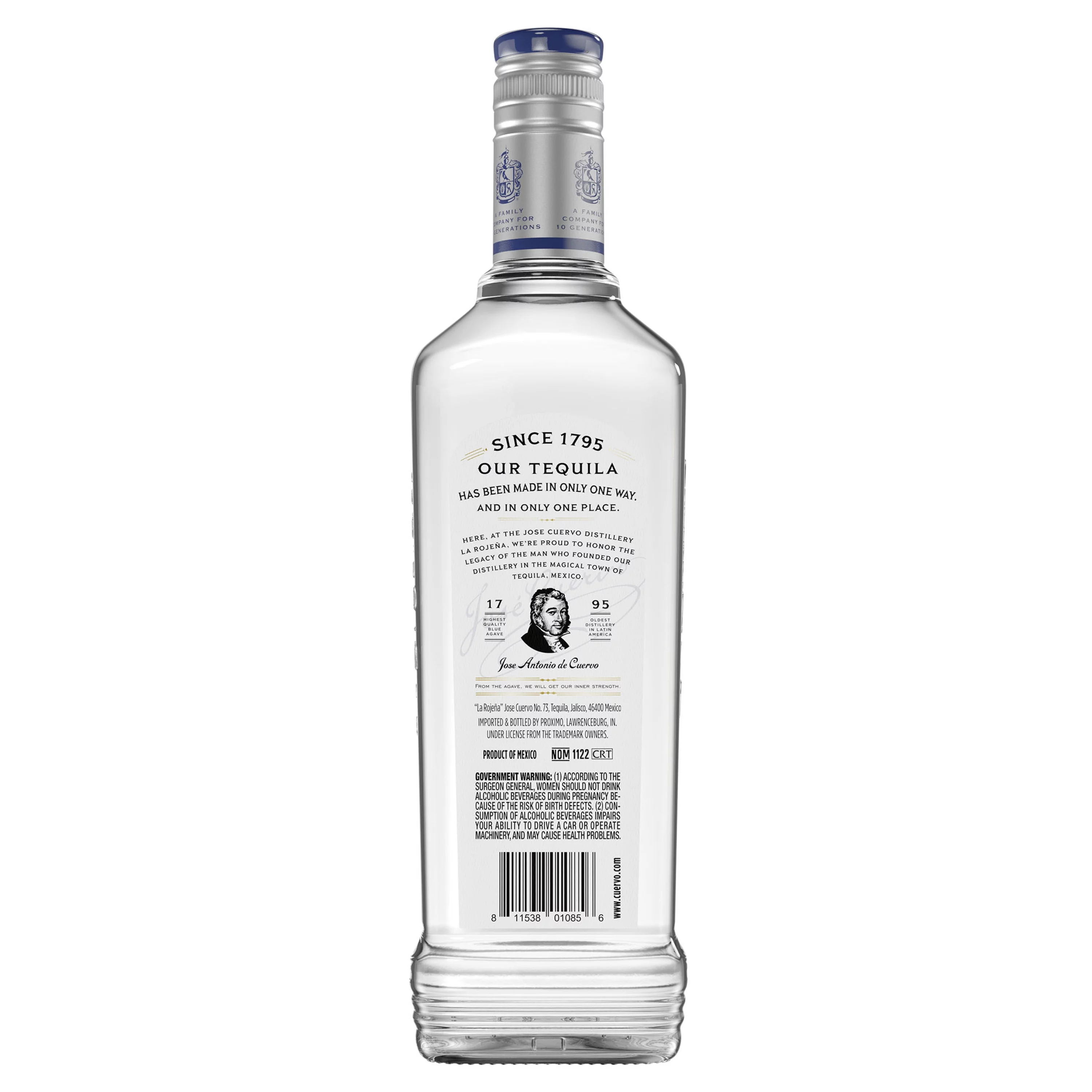 Jose Cuervo Especial Silver Tequila, 40% ABV, 750 ml Glass Bottle