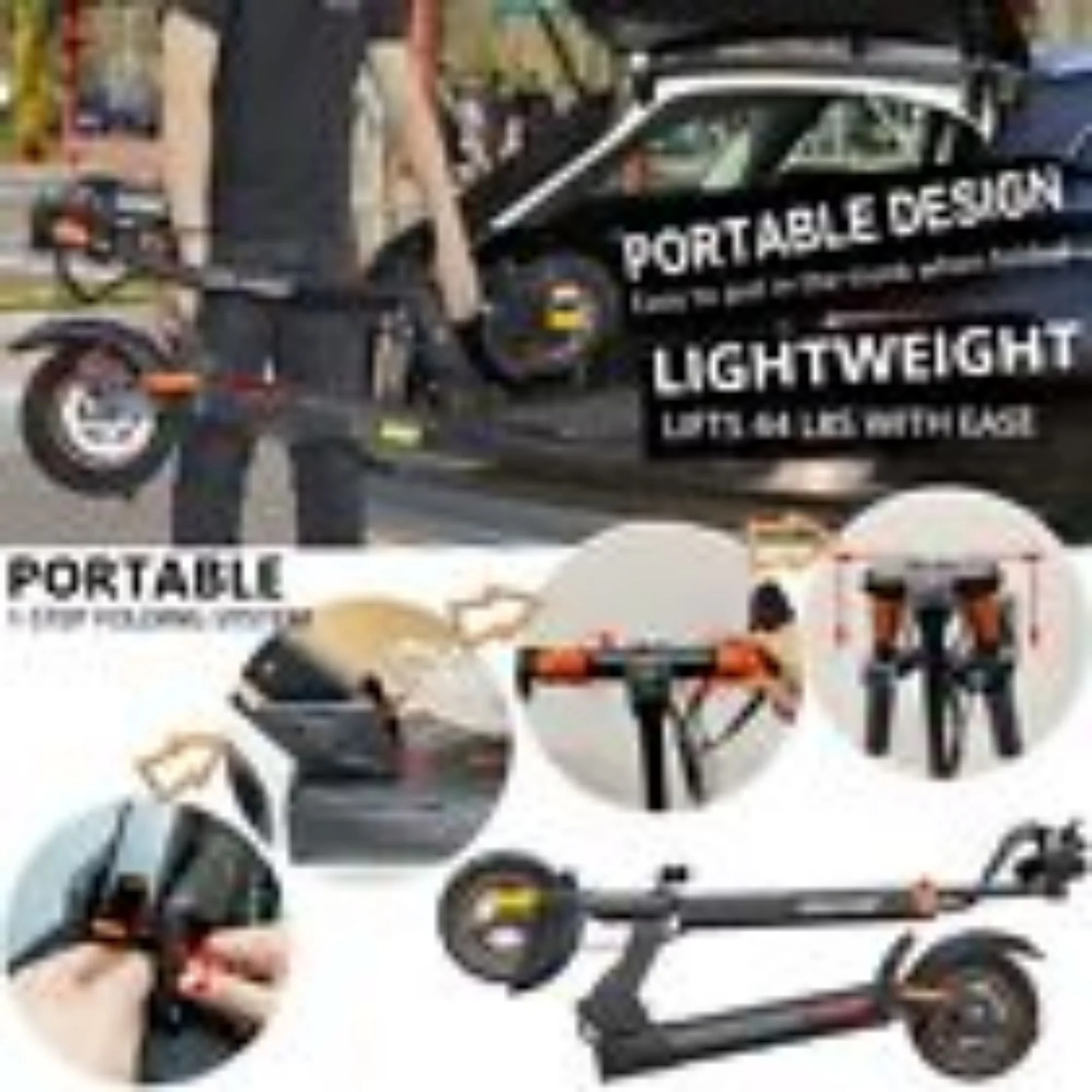 iENYRID Electric Commute Scooter Adults E-scooter with Seat, 800W Foldable Electric Skateboard for Kids 12+, 48V 16Ah up to 30mph & 32 Miles, w/ 10″ Pneumatic Tires and Cruise Control