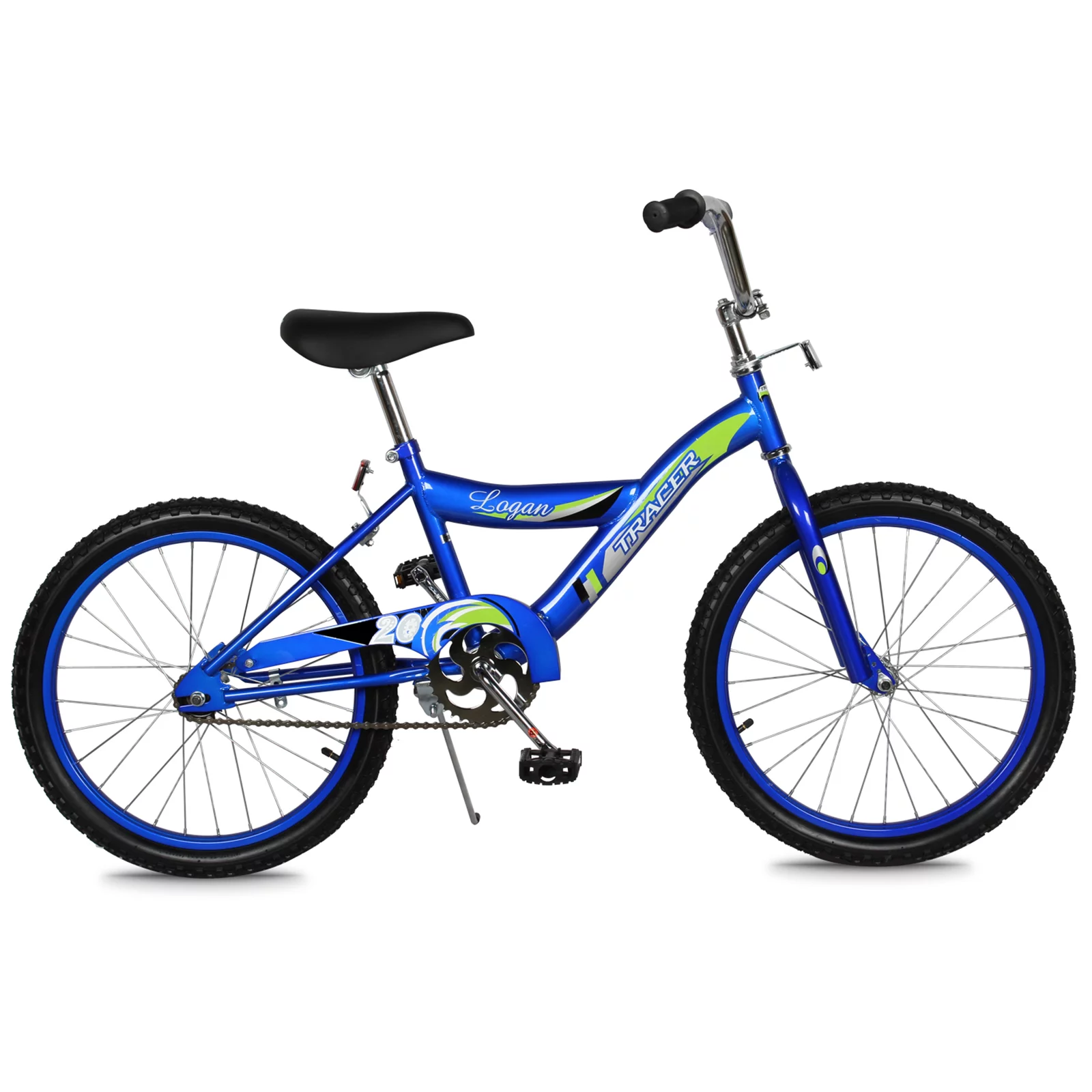 Tracer Logan BMX Freestyle 20 Inch Kids Bike with Bicycle Kickstand and Coaster Brake, Boy and Girls Age  5 to 9, Blue Color