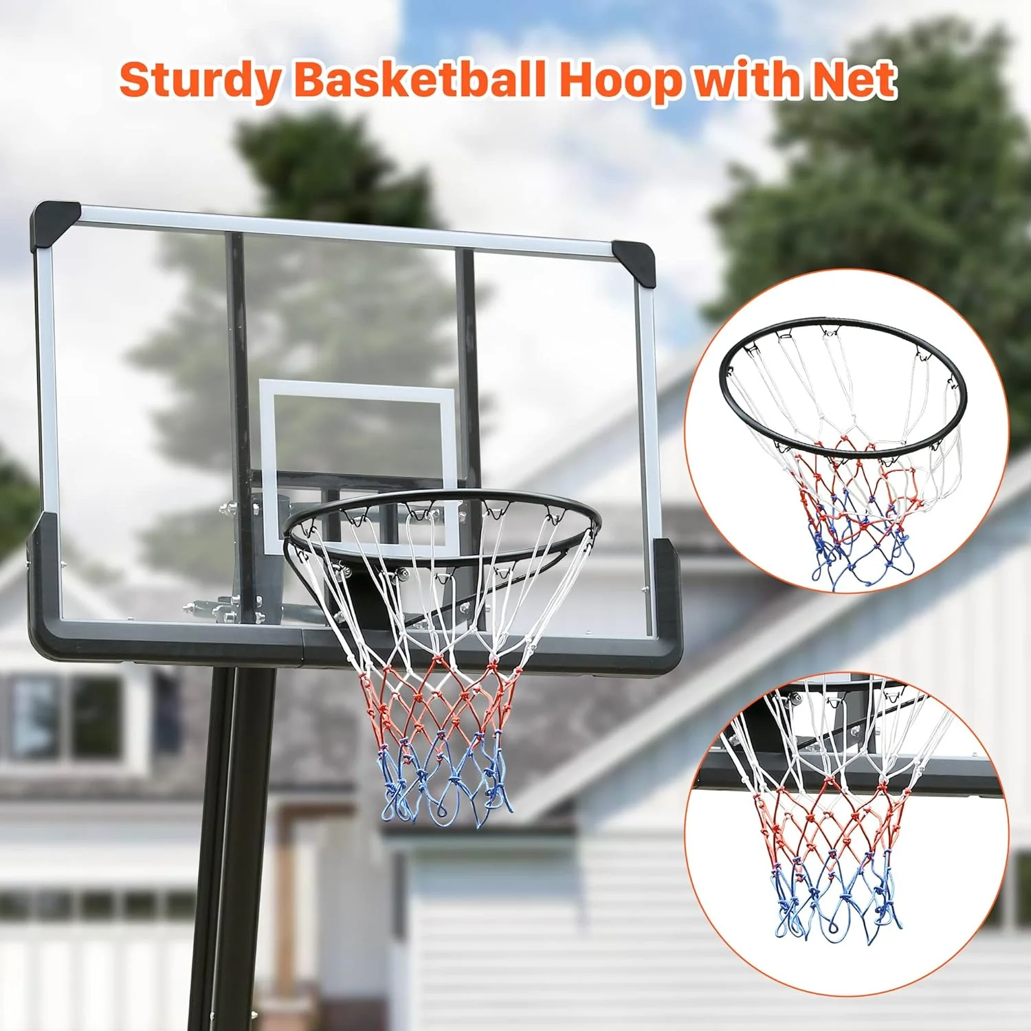 Westice Basketball Hoop, Adjustable Basketball Goal System with Height Adjustable, 28in Backboard & Wheels for Youth Adult at Indoor Outdoor