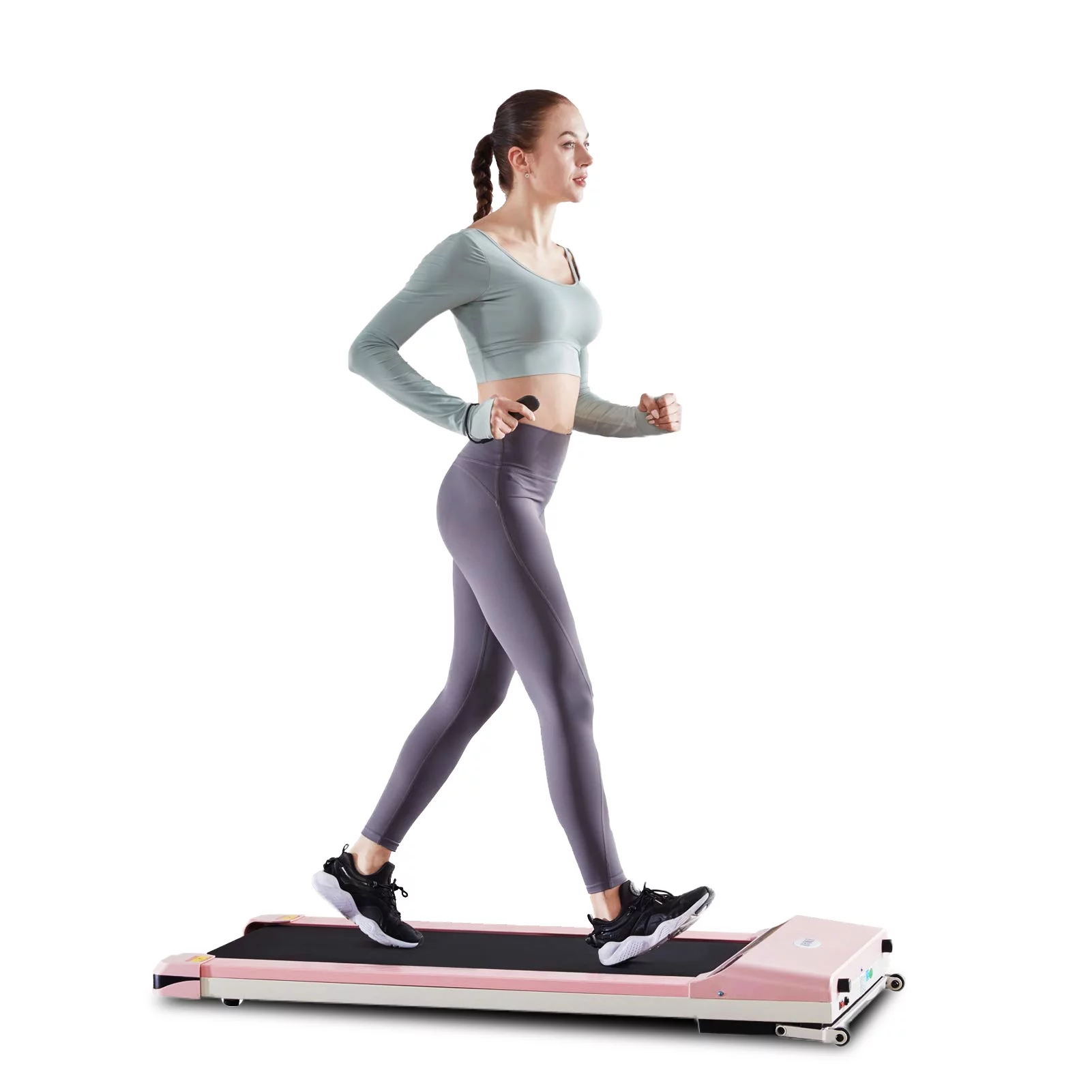 Topfinel UMAY Electric Treadmill for Home & Office with Foldable Frames, Under Table Walking Jogging Machine Small Flat Treadmill Machine with Low Noise & Sports App for Small Spaces