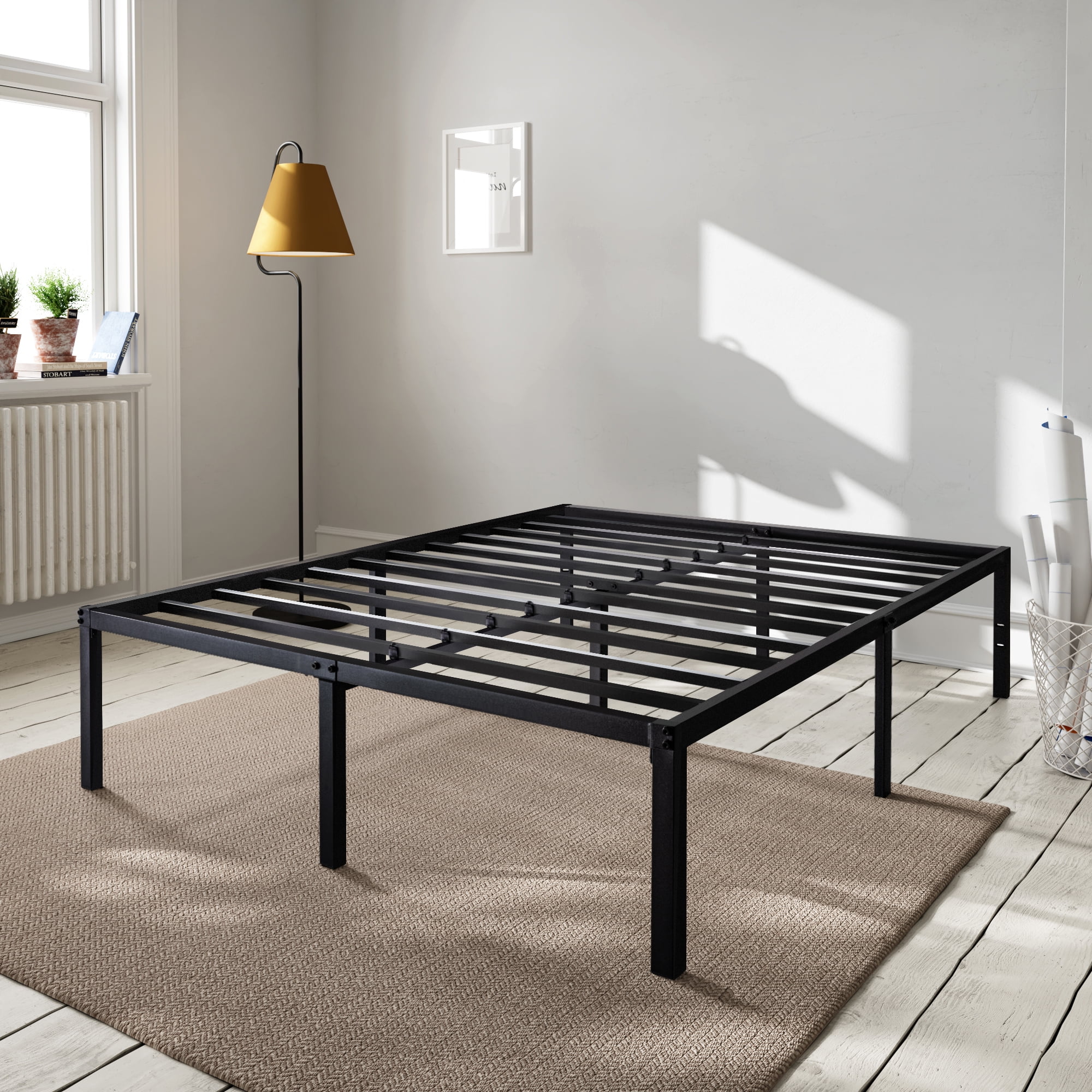 Amolife Heavy Duty Queen Size Metal Platform Bed Frame with 16.5” Large Under Bed Storage Space