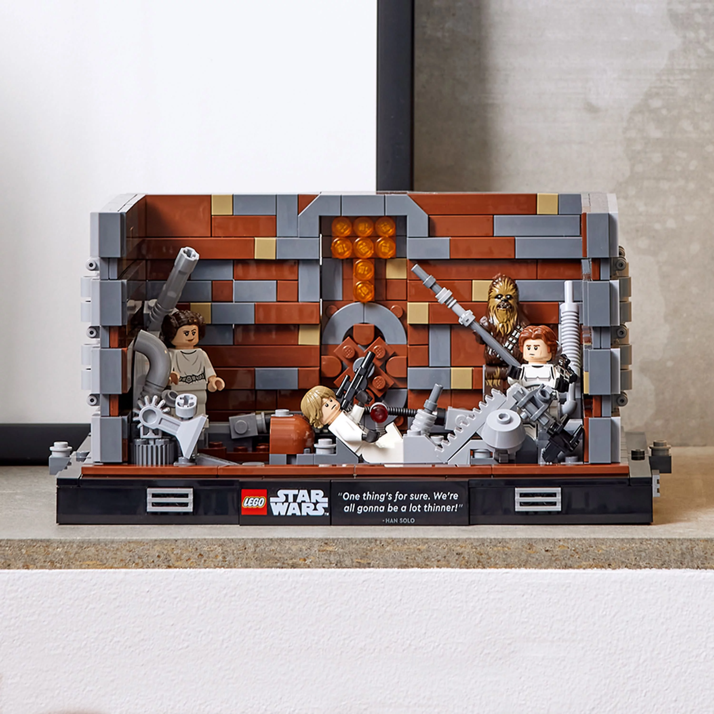 LEGO Star Wars Death Star Trash Compactor Diorama Series 75339 Adult Building Set with 6 Star Wars Figures including Princess Leia, Chewbacca & R2-D2, Gift for Star Wars Fans