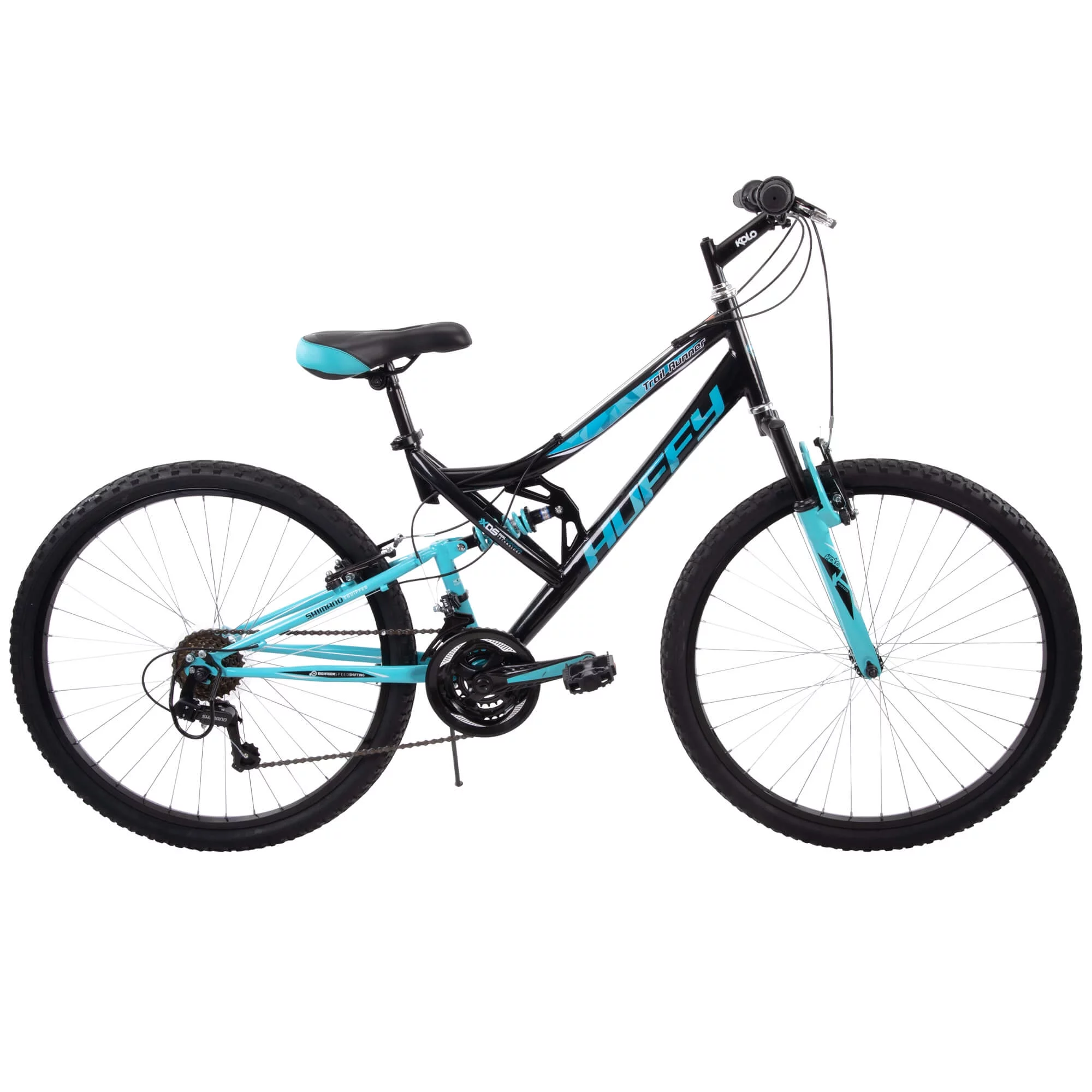 Huffy 26″ Trail Runner Women’s Full Suspension Mountain Bike, Ages 12+ Years, Black