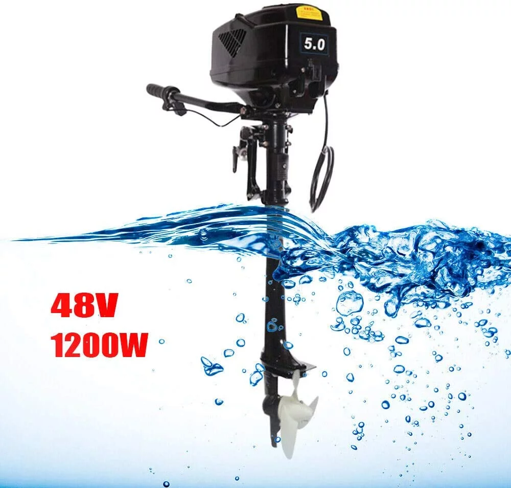 Anqidi 48V 1200W Electric Outboard Motor Heavy Duty Water Cooling Boat Engine for Fishing, Outdoor Adventure