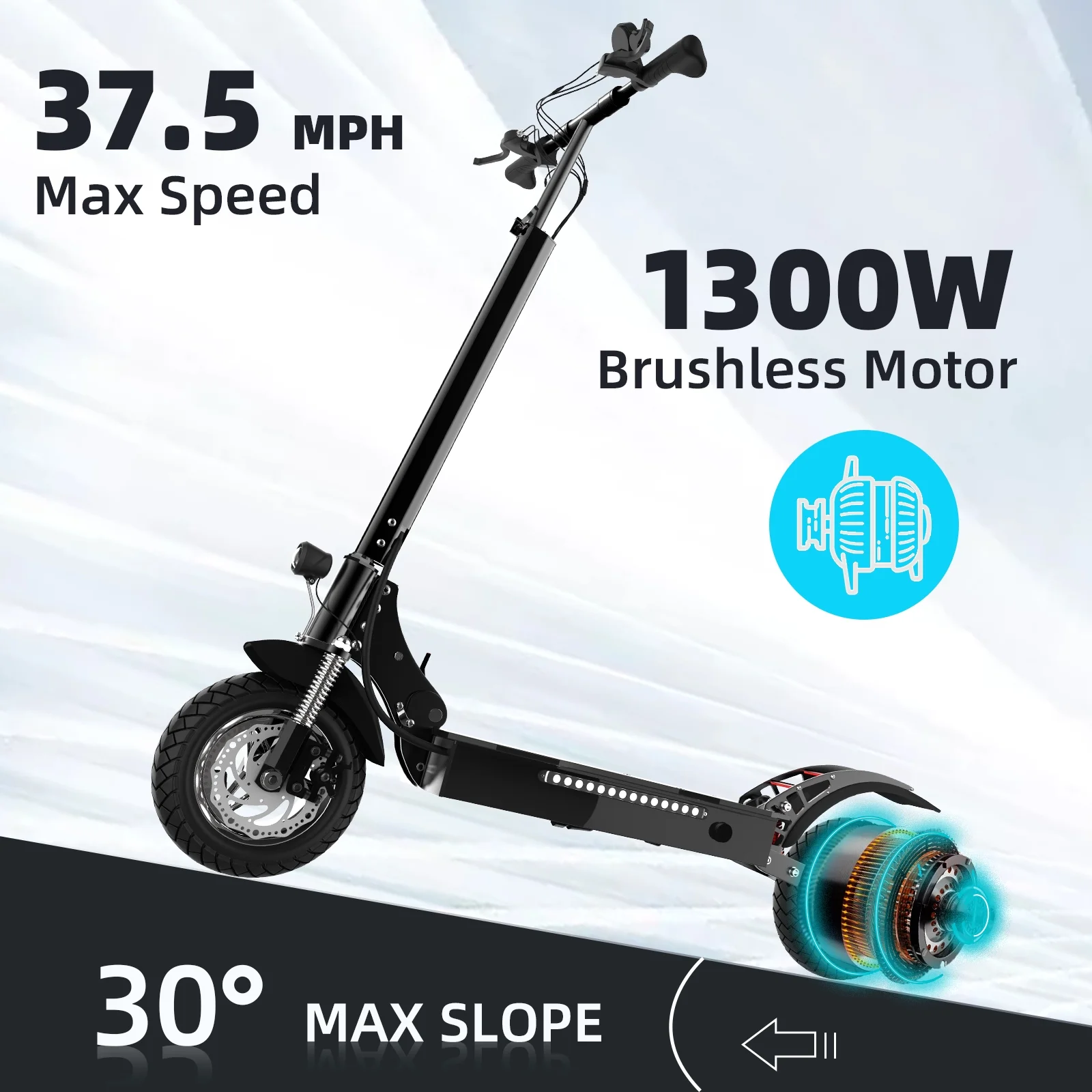 JUESHI Electric Scooter for Adults 37.5 MPH Top Speed 40Miles Long Range