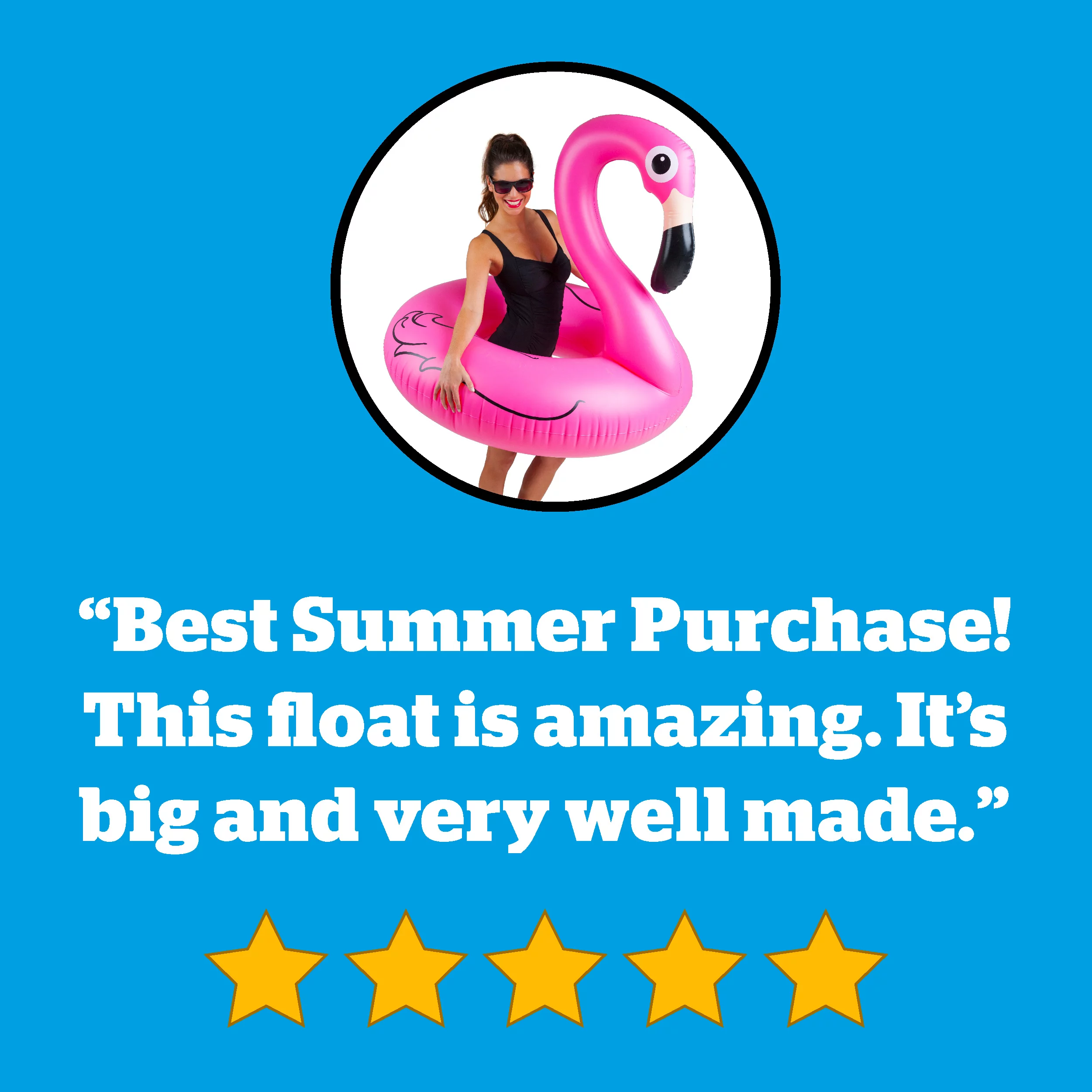 BigMouth Inc Pink Flamingo Pool Float, Inflates to Over 4ft. Wide, Funny Inflatable Vinyl Summer Pool or Beach Toy, Patch Kit Included