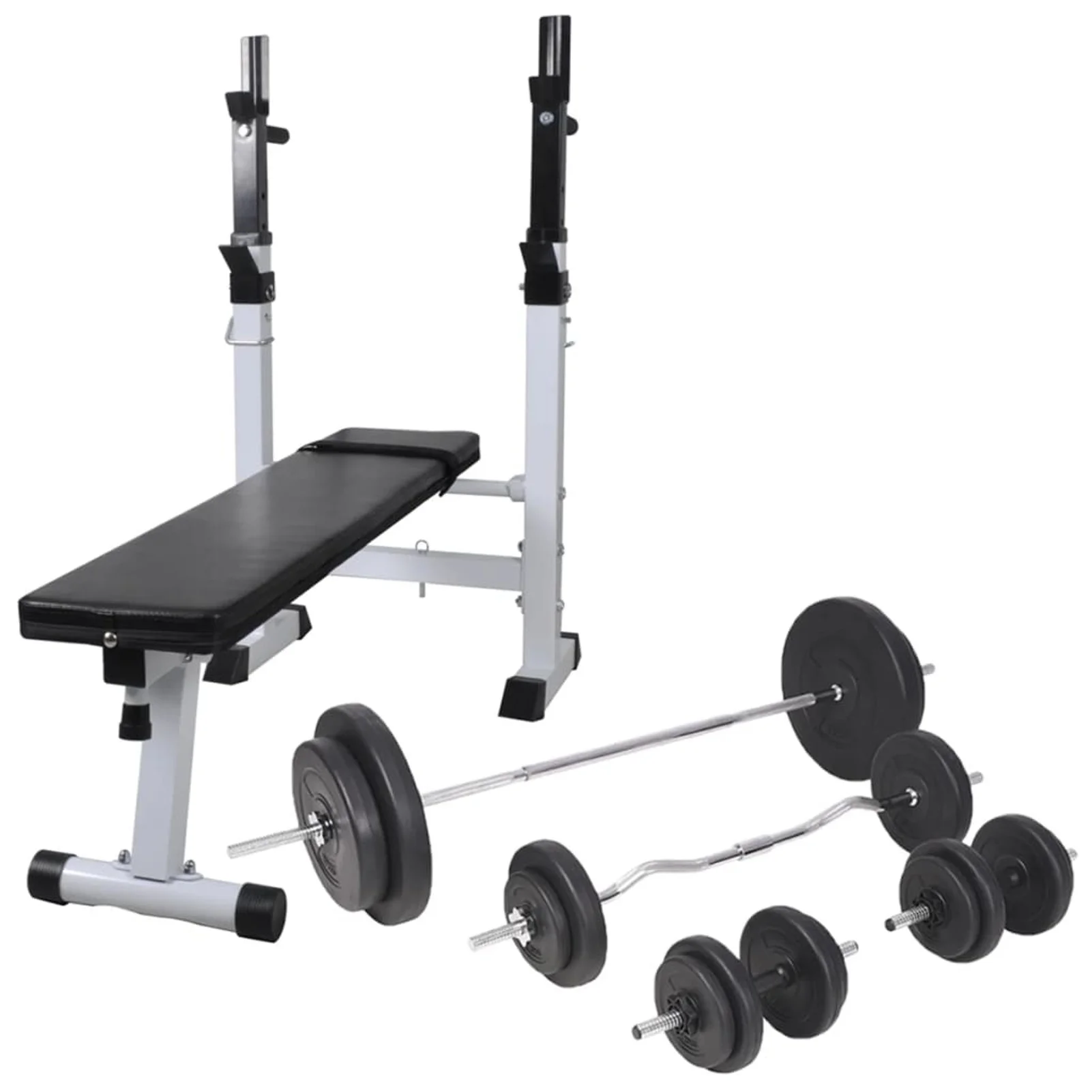 Dcenta Workout Bench with Weight Rack, Barbell and Dumbbell Set 264.6 lb