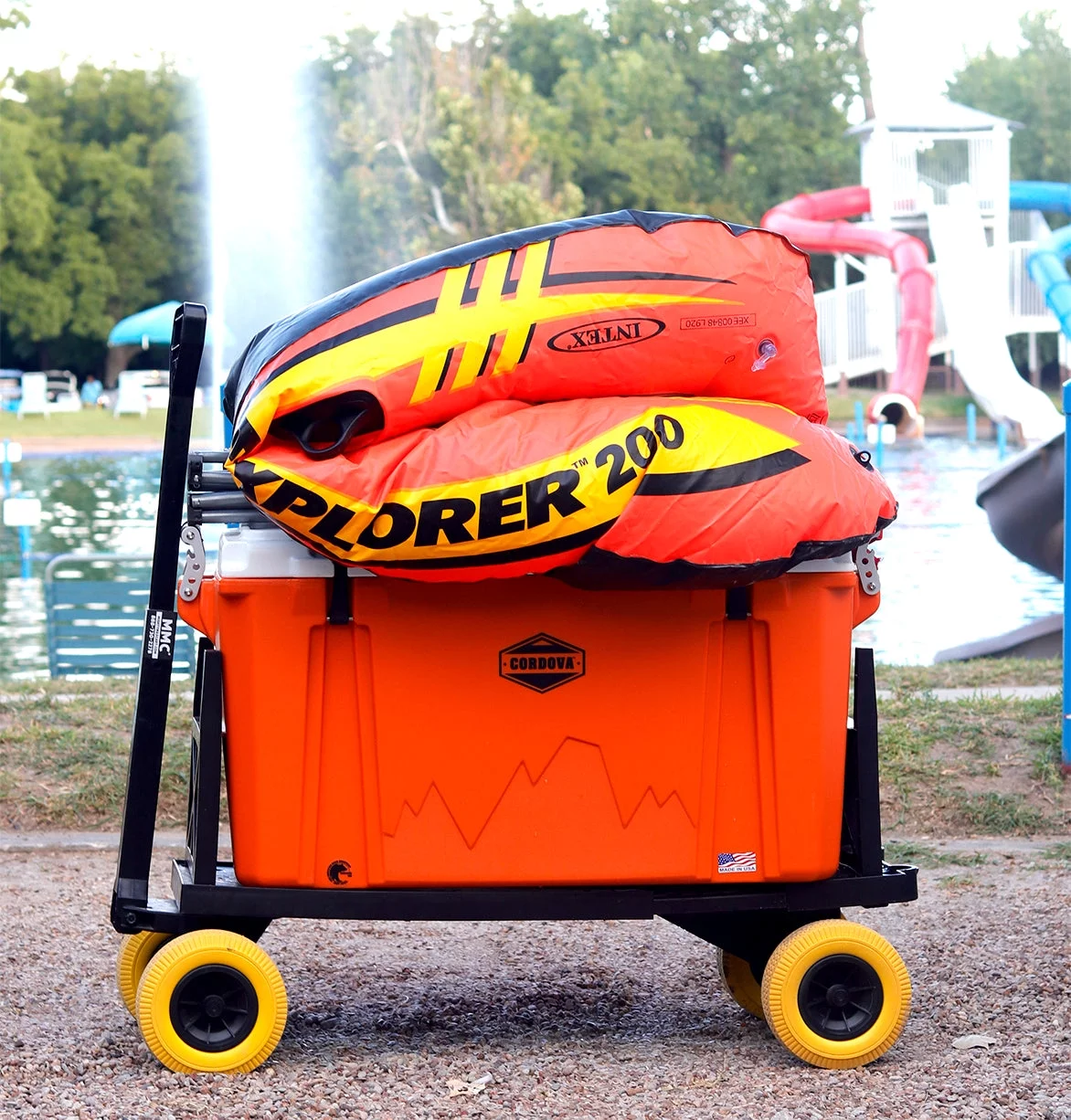 Mighty Max Cart Cooler Caddy & Fishing Cart-Yellow