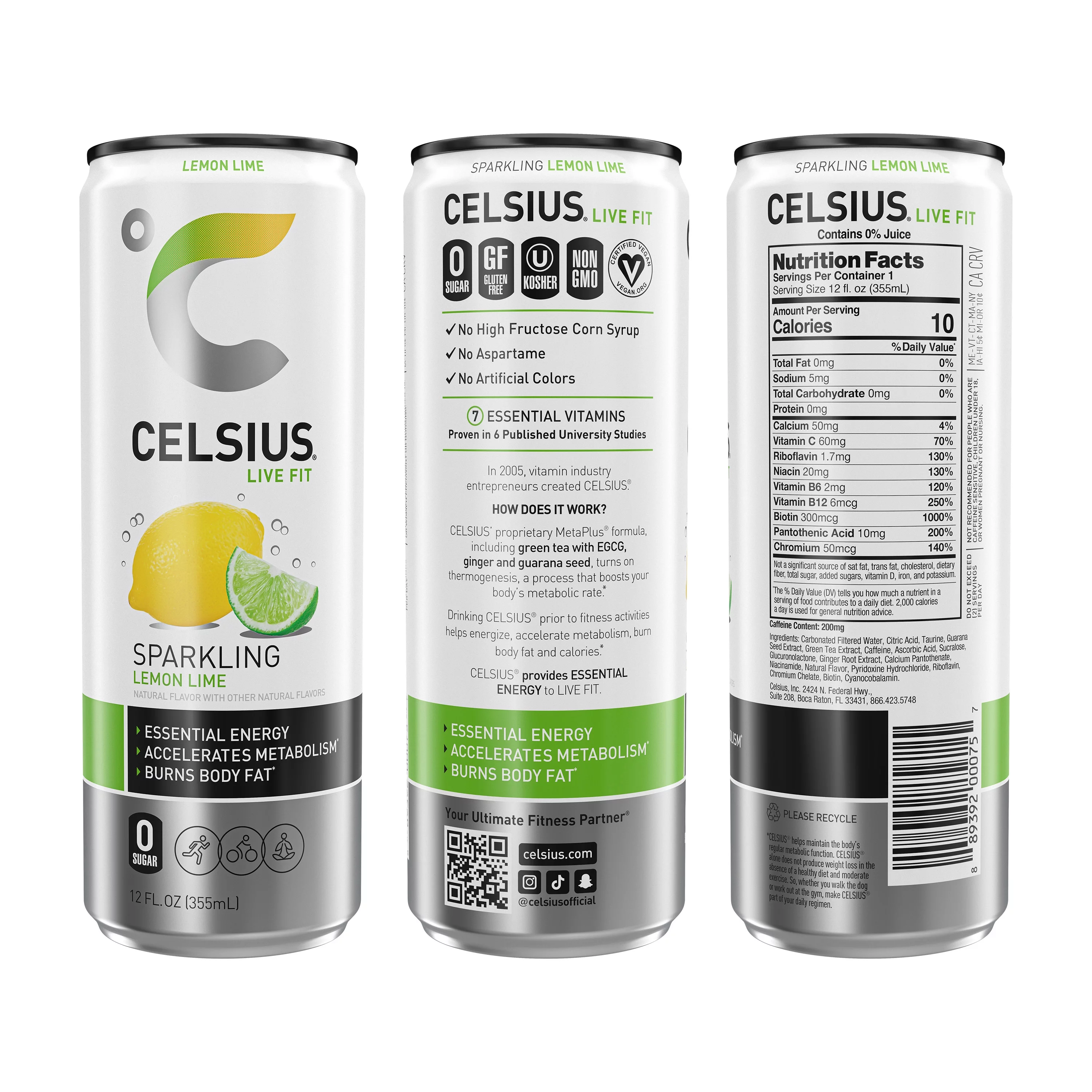 CELSIUS Sparkling Original Variety Pack, Functional Essential Energy Drink 12 fl oz (Pack of 12)