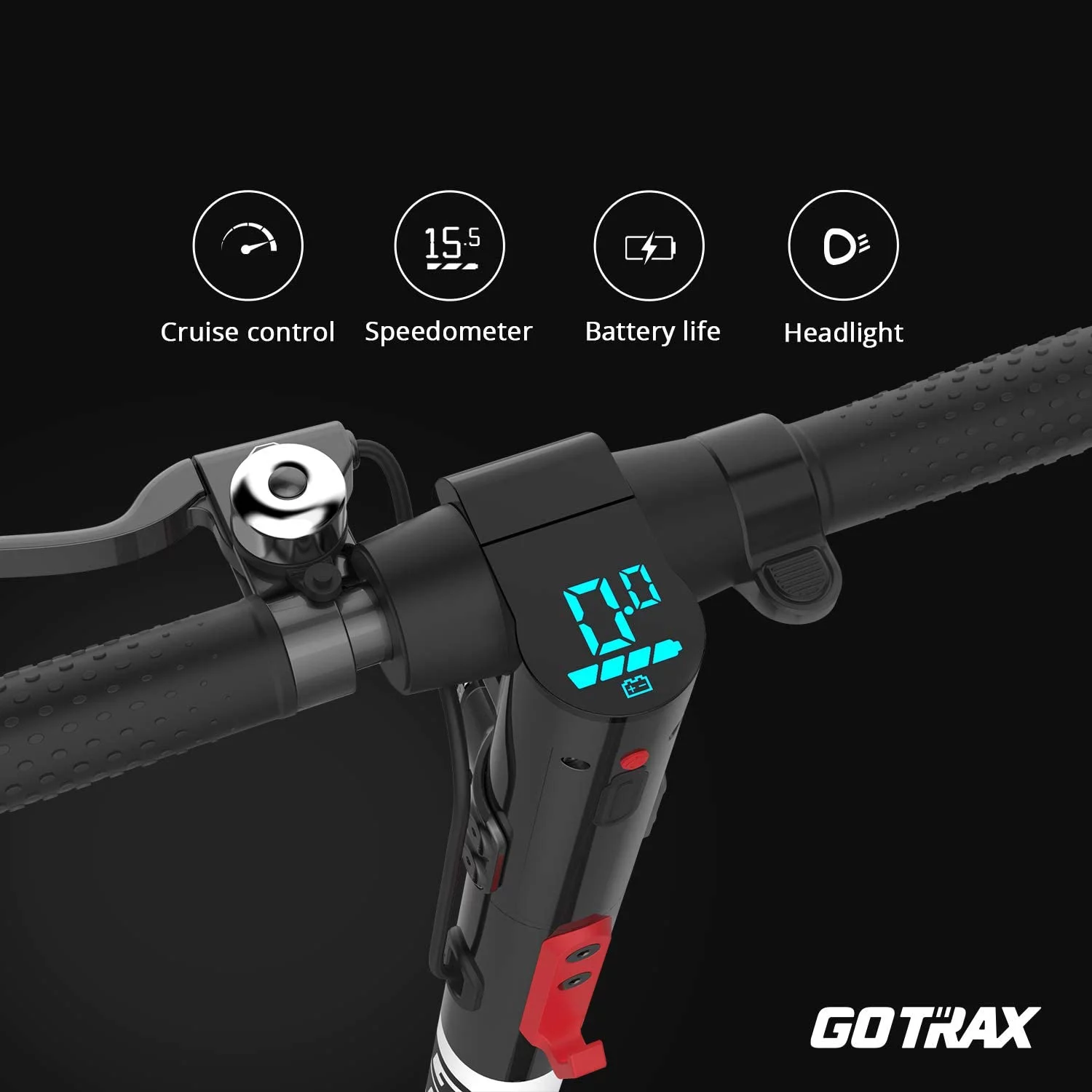 GOTRAX XR Elite Commuting Electric Scooter for adults, 8.5″ Air Filled Tires, 15.5mph & 18.6mile Range and 6.6″W/28.3″L Wide Deck