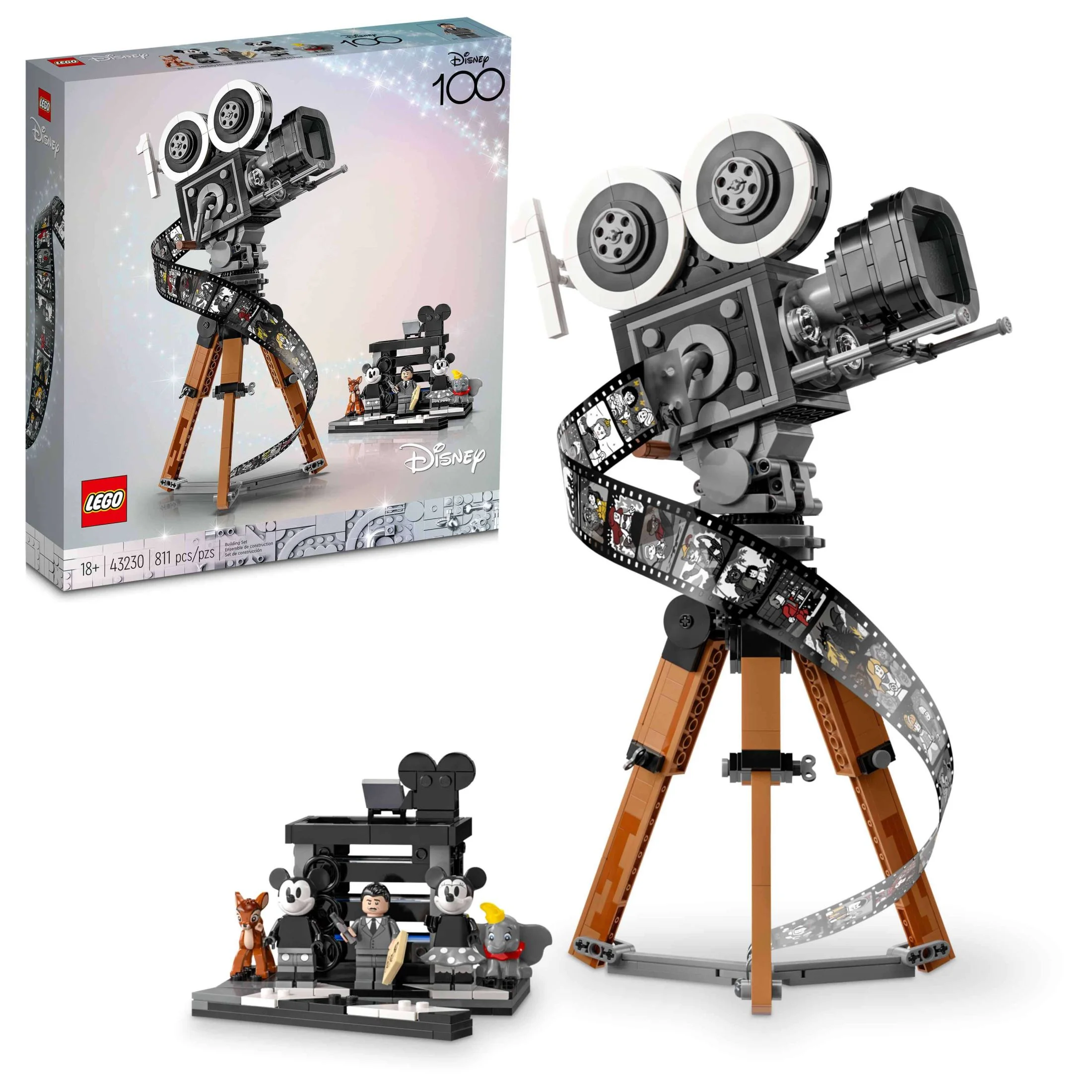 LEGO Disney Walt Disney Tribute Camera 43230 Disney Fan Building Set, Celebrate Disney 100 with a Collectible Piece Perfect for Play and Display, Makes a Fun Gift for Adult Builders and Fans