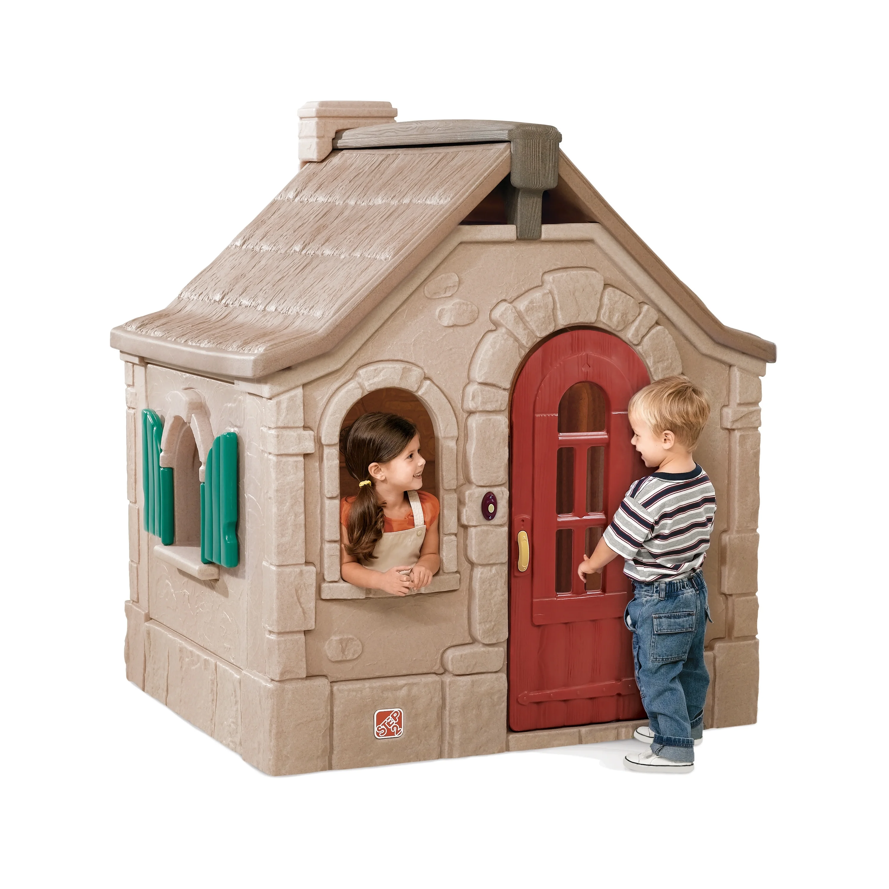 Step2 Naturally Playful Storybook Brown Cottage Playhouse Plastic Kids Outdoor Toy