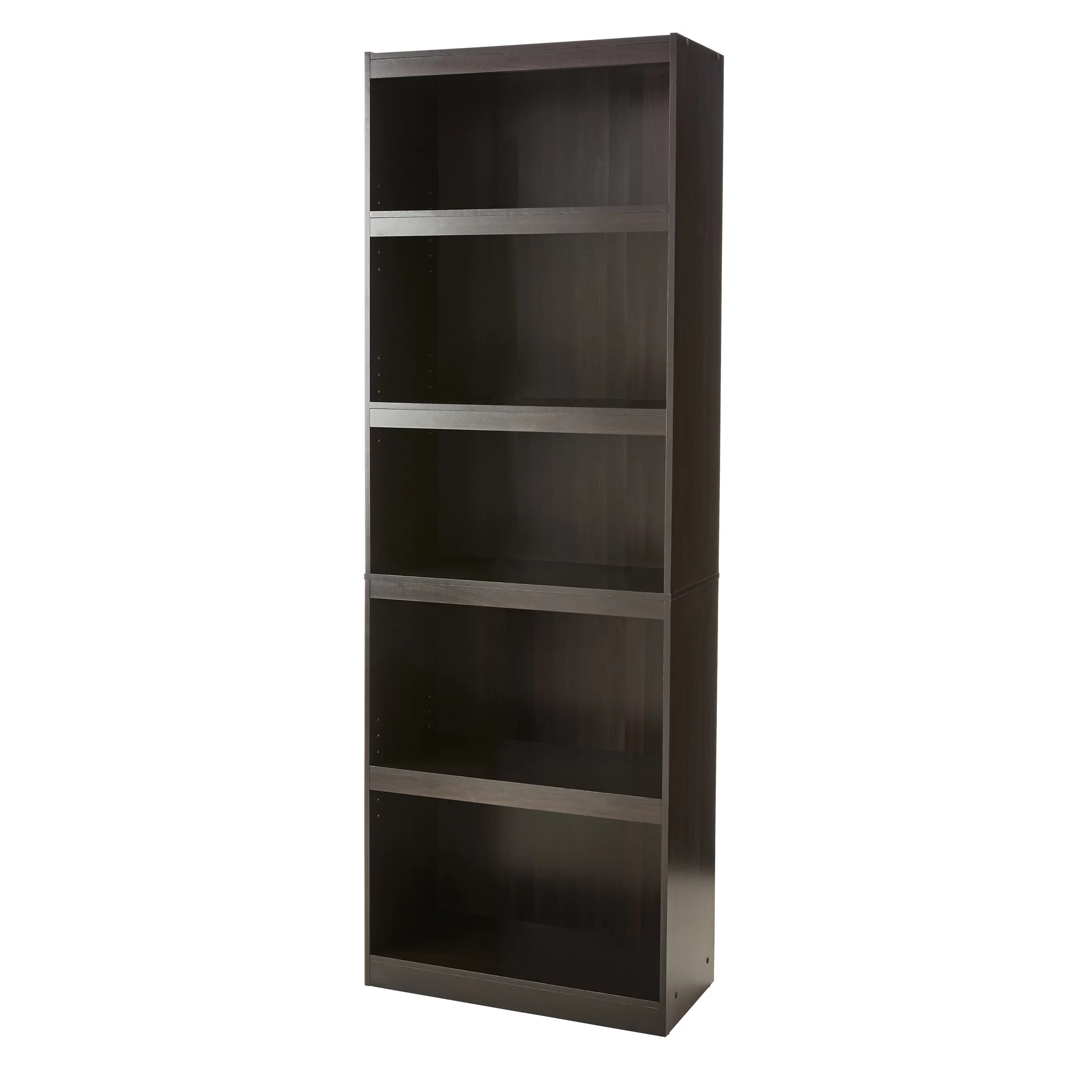 Mainstays Framed 5-Shelf Bookcase, True Black Oak