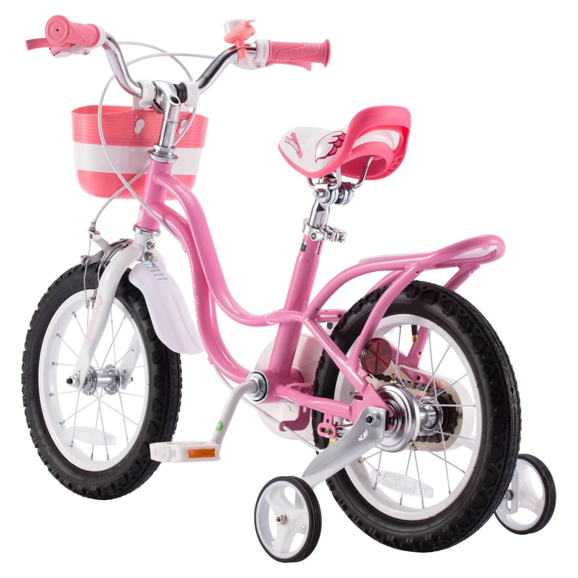 RoyalBaby Little Swan 12″ Carbon Steel Kids Bike w/Dual Hand Brakes, Pink