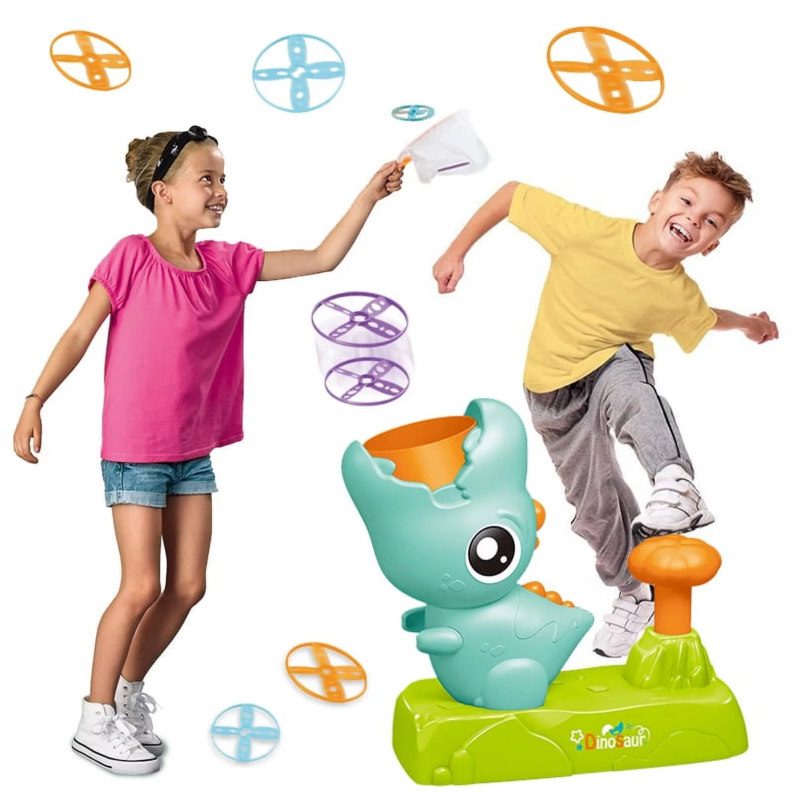 JBee Ctrl Outdoor Toys for Kids Ages 4-8 Flying Disc Launcher Family Outside Games Outdoor Toys for Kids Toddlers Boys Girls 3 4 5 6 7 8 Year Old Green