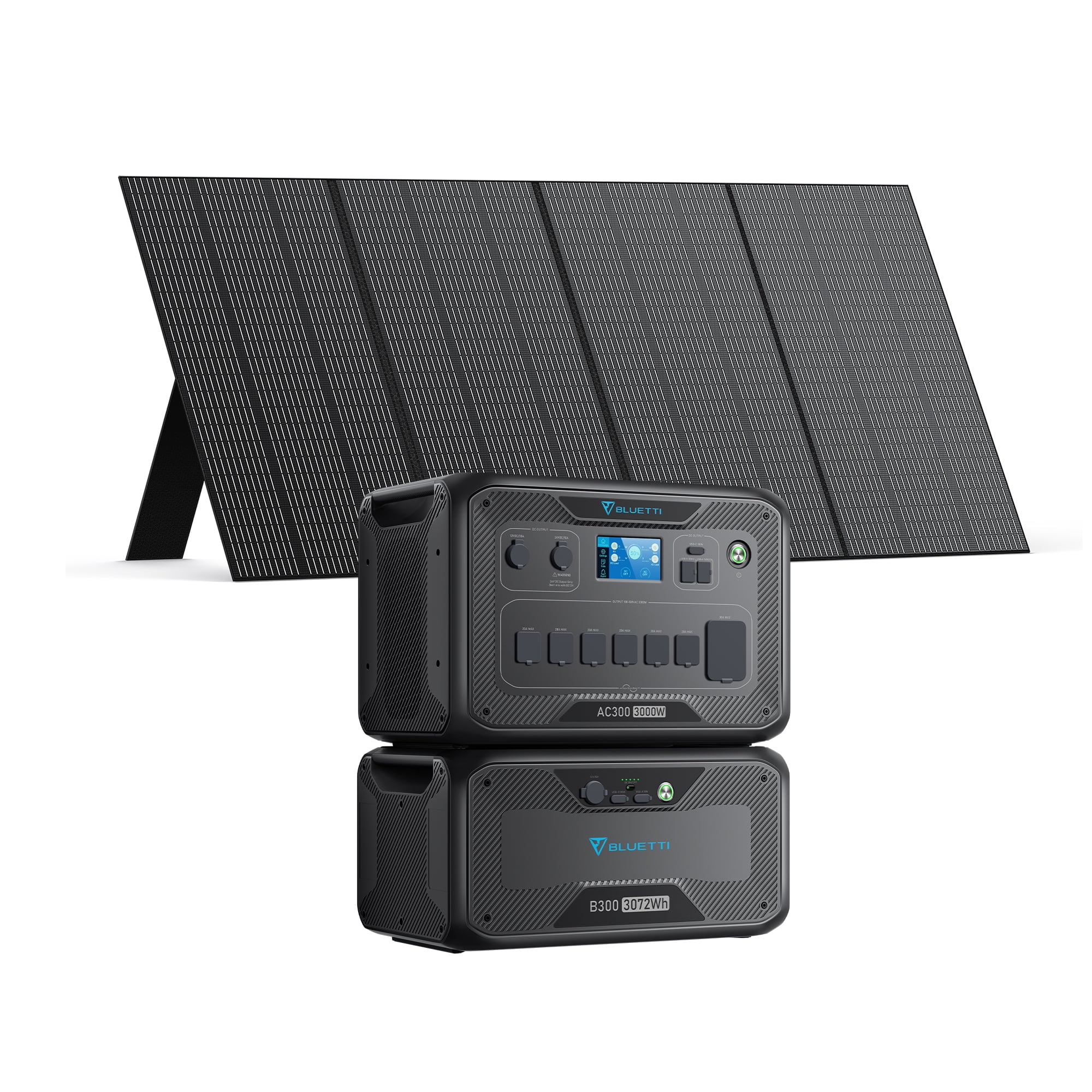 Bluetti 3000W Solar Generator AC300&B300 Modular Power System With 1Pcs 350W Solar Panel ,UPS Battery Backup for Home Emergency Power Outage Off Grid, New