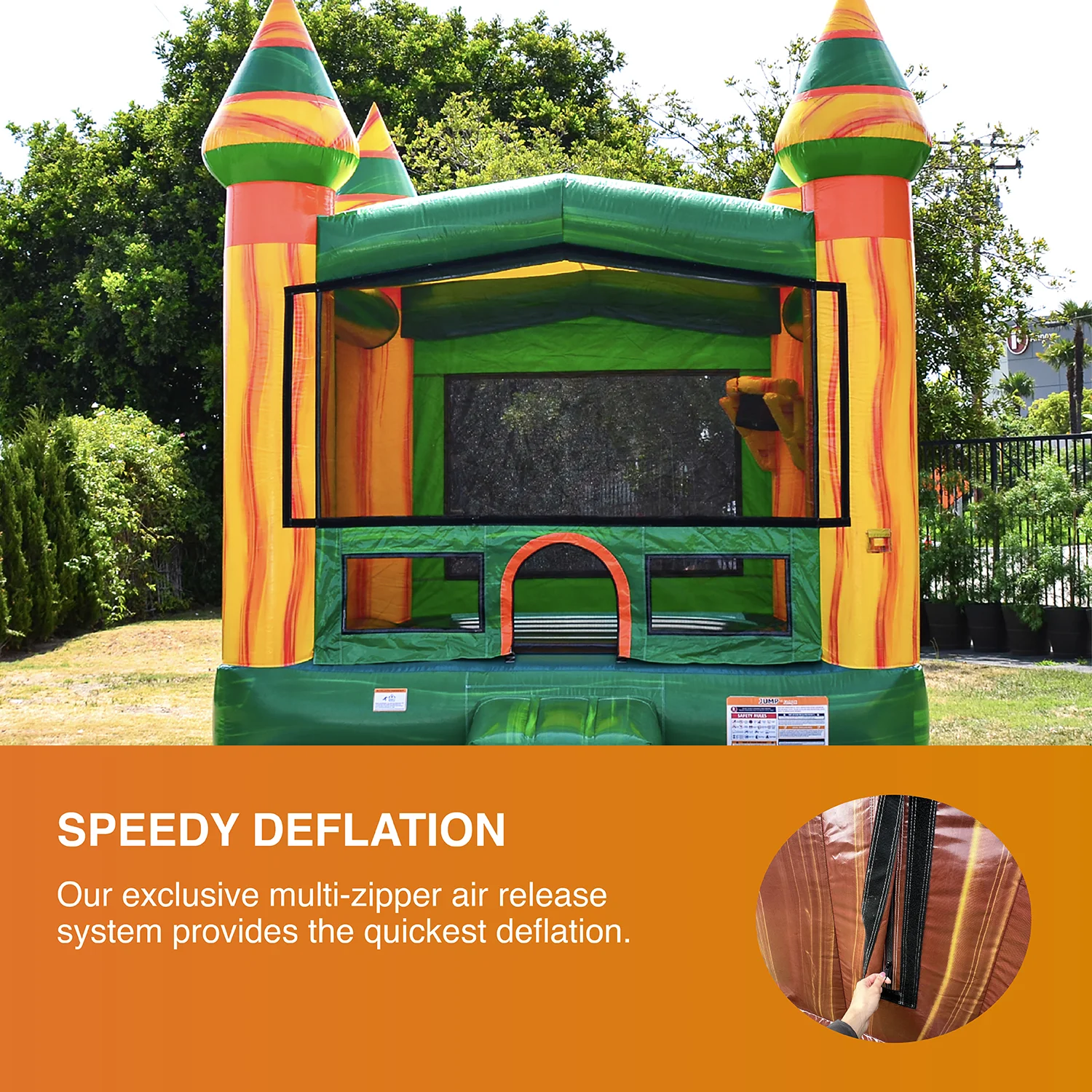 JumpOrange Castle Commercial Grade Bounce House Inflatable for Kids and Adults (with Blower)