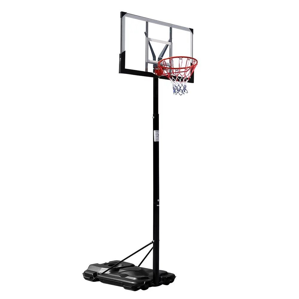 Ktaxon 44in Portable Basketball Hoop, 8ft – 10ft Height Adjustable Basketball Goal System, with Wheels and Shatterproof Backboard