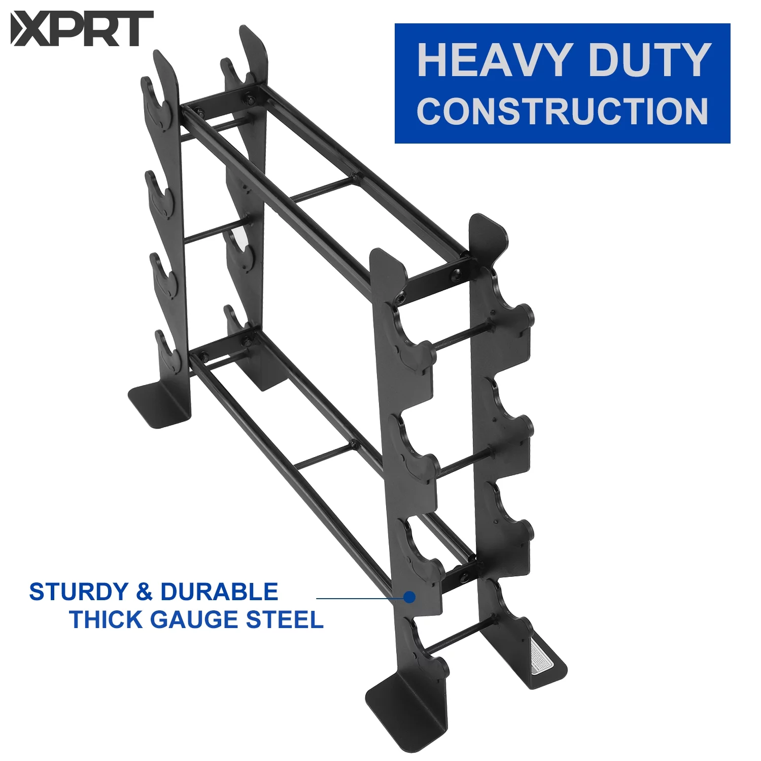 XPRT Fitness Heavy-duty Dumbbell Rack ?C Dumbbell Storage Rack, Holds up to 400 Lbs. ?C 2 Tiers Rack, Ideal for 5-30 Lbs. Dumbbells ?C Compact Design, Ideal Home Gym Equipment