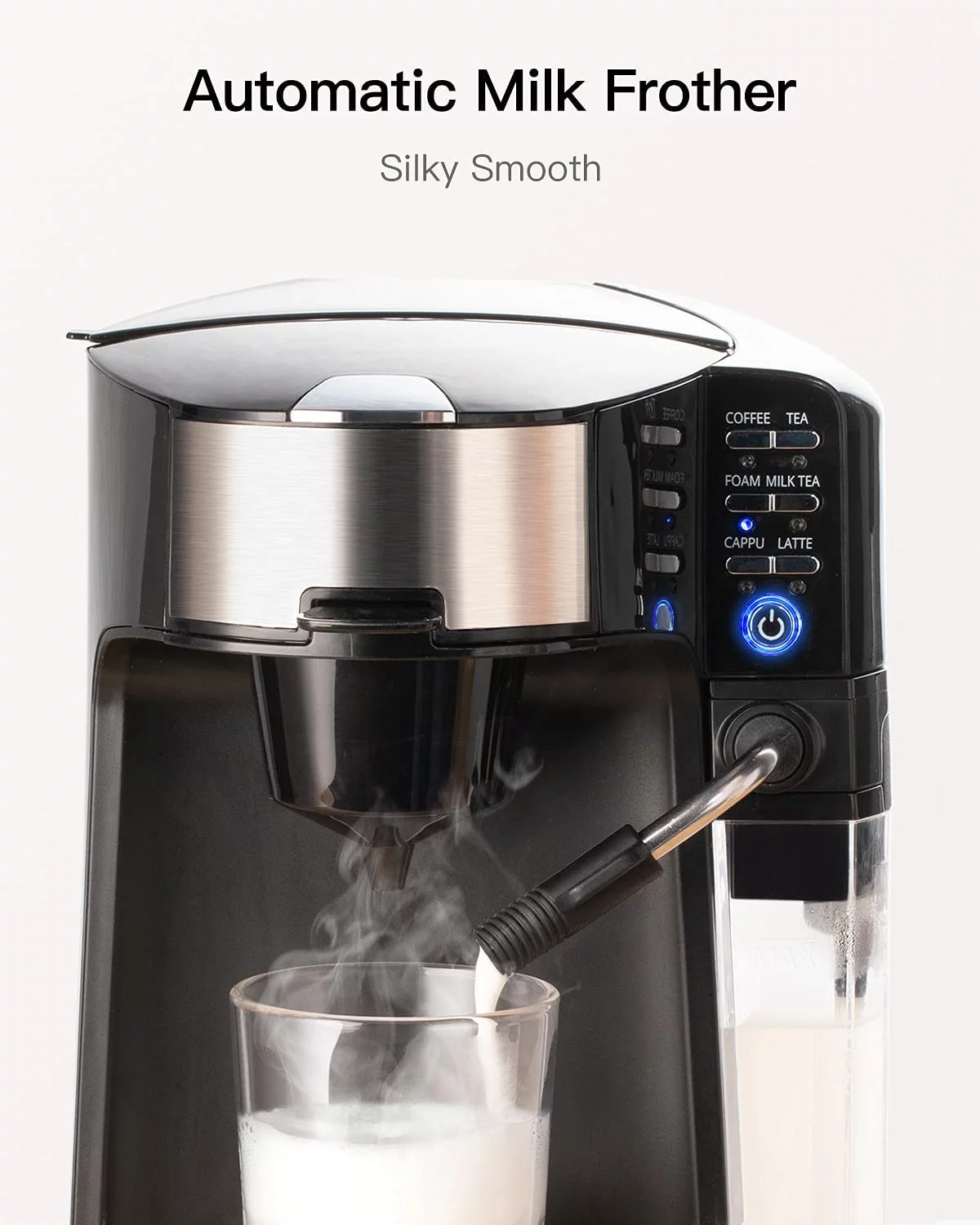 durable 6-In-1 Coffee Maker with Auto Milk Frother  Single Serve Coffee  Tea  Latte and Cappuccino Machine  Compatible With Capsule & Ground Coffee  Compact Coffee Maker