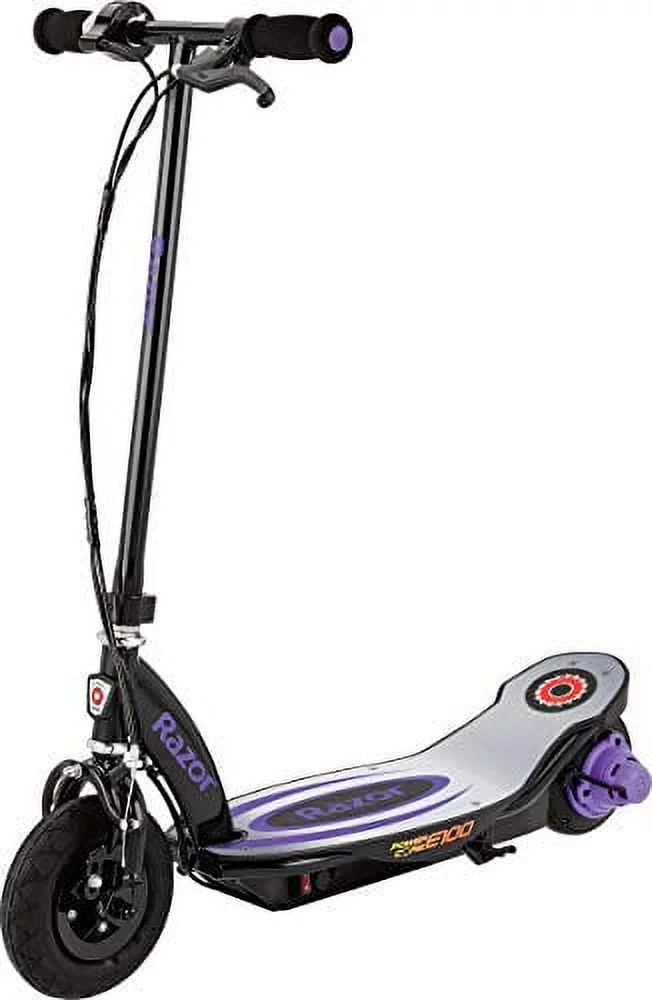 Razor Power Core E100 Electric Scooter – Purple, 8″ Pneumatic Front Tire, Up to 11 mph, for Kids Ages 8+ and Up to 120 lbs., Unisex