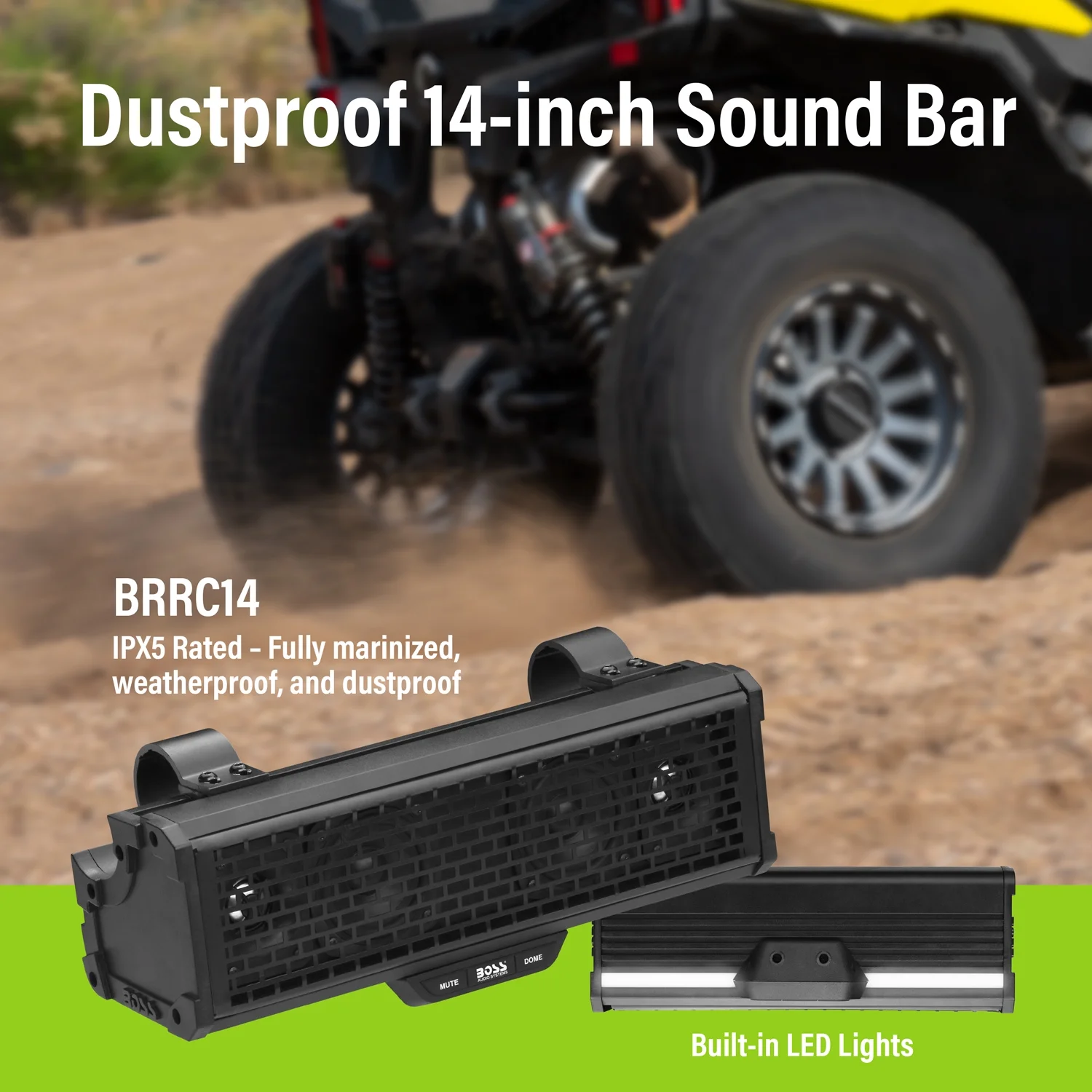 BOSS Audio BRRC14 14″ Weatherproof Bluetooth Audio System with 1 Pair of 3″ Speakers & 300W Built In Amp