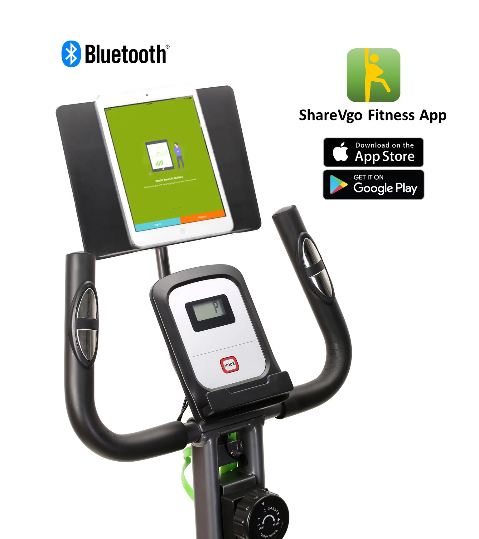 ShareVgo Smart Folding Magnetic Exercise Bike Bluetooth Semi-Recumbent Exercise Bike with Tablet Holder – SXB1000