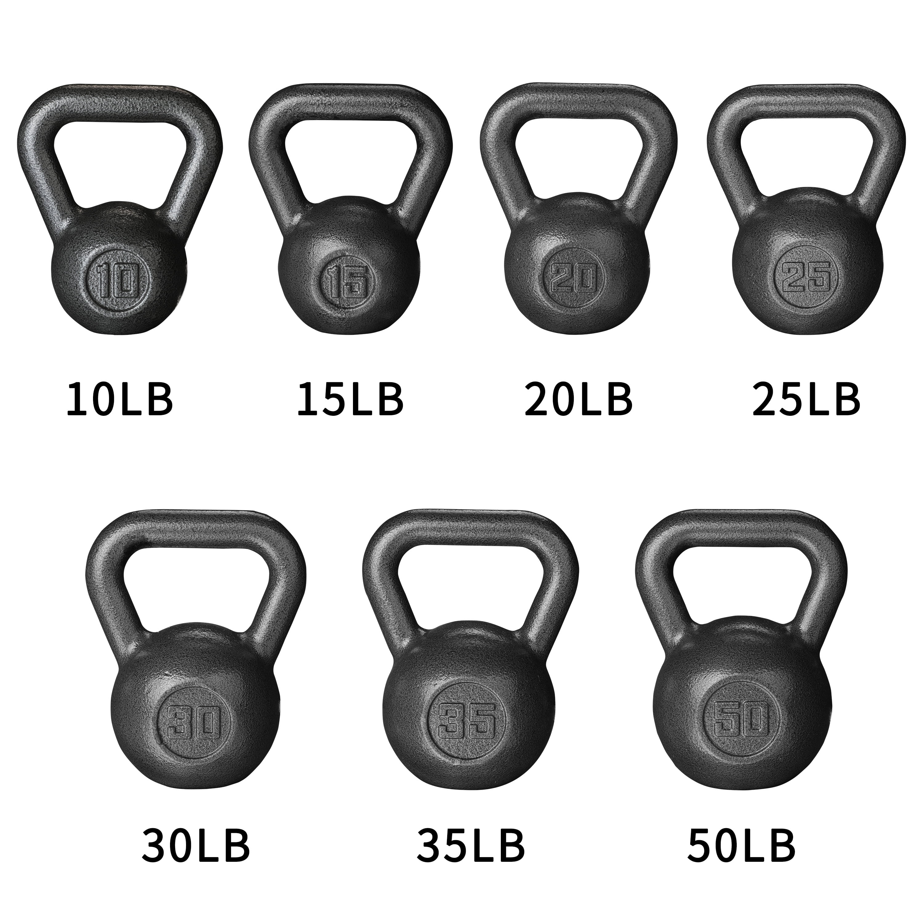 Athletic Works 25lb Kettlebell, Casting Iron, Durable Black Hammertone Finish, Black