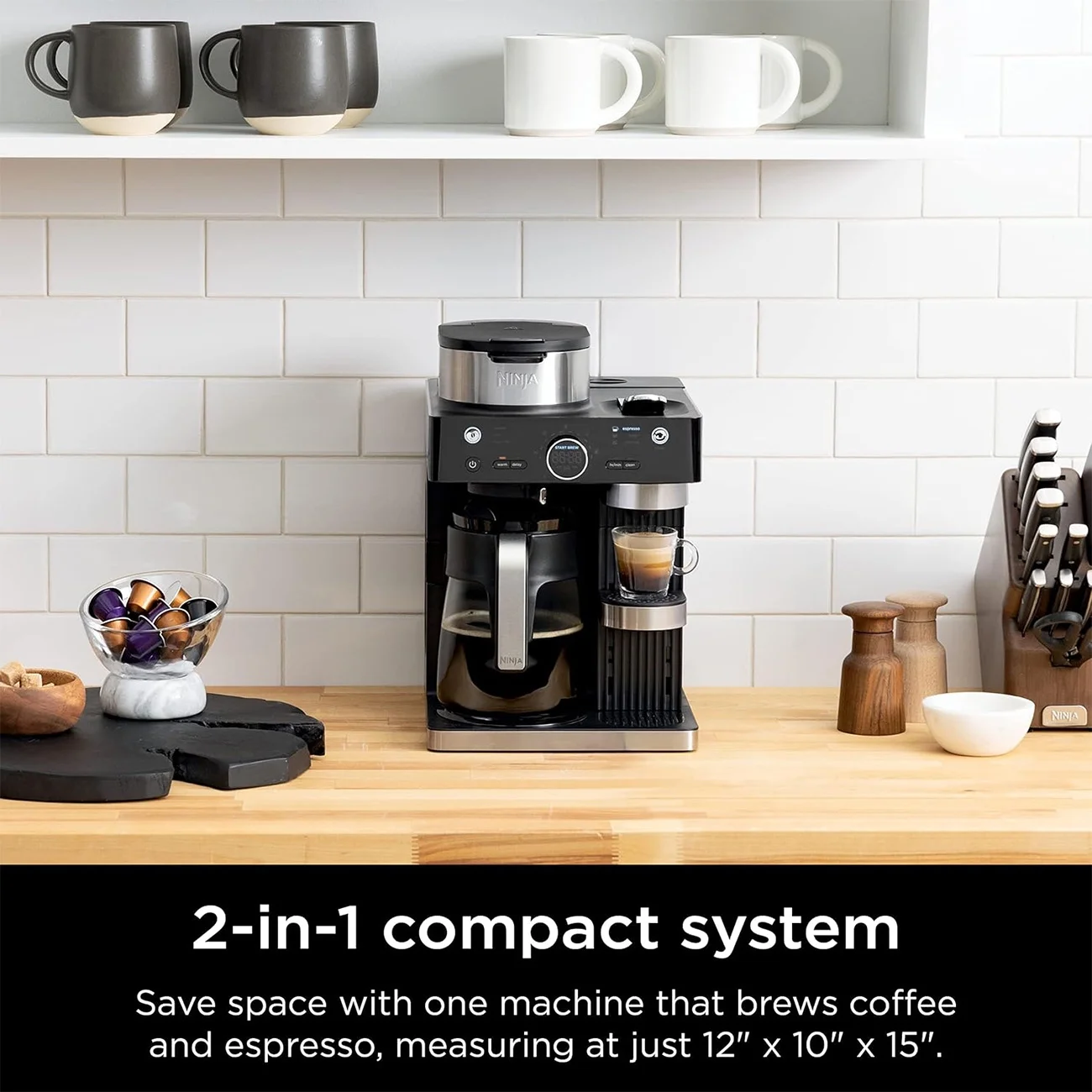 Ninja CFN601 Espresso & Coffee Barista System, Black and Stainless Steel Restored