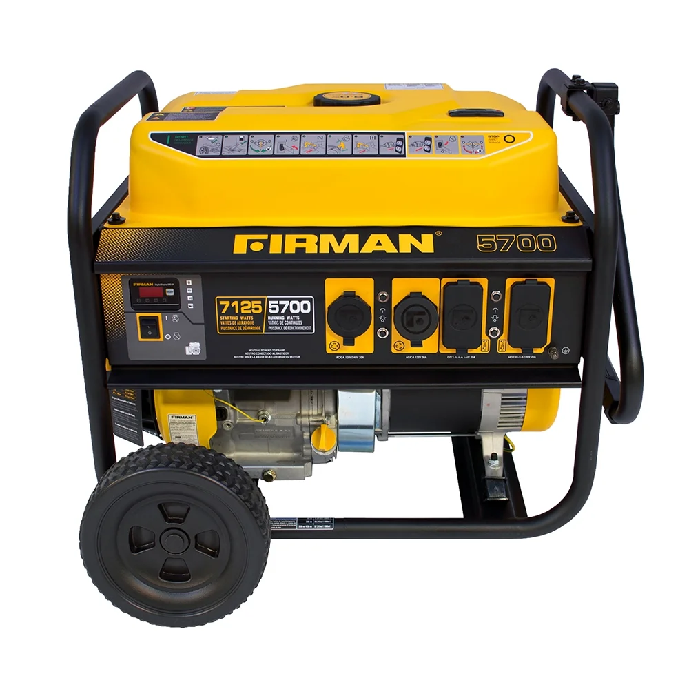 Firman P05701 7125/5700 Watt 120/240 V Gas Recoil Start Generator, EPA only