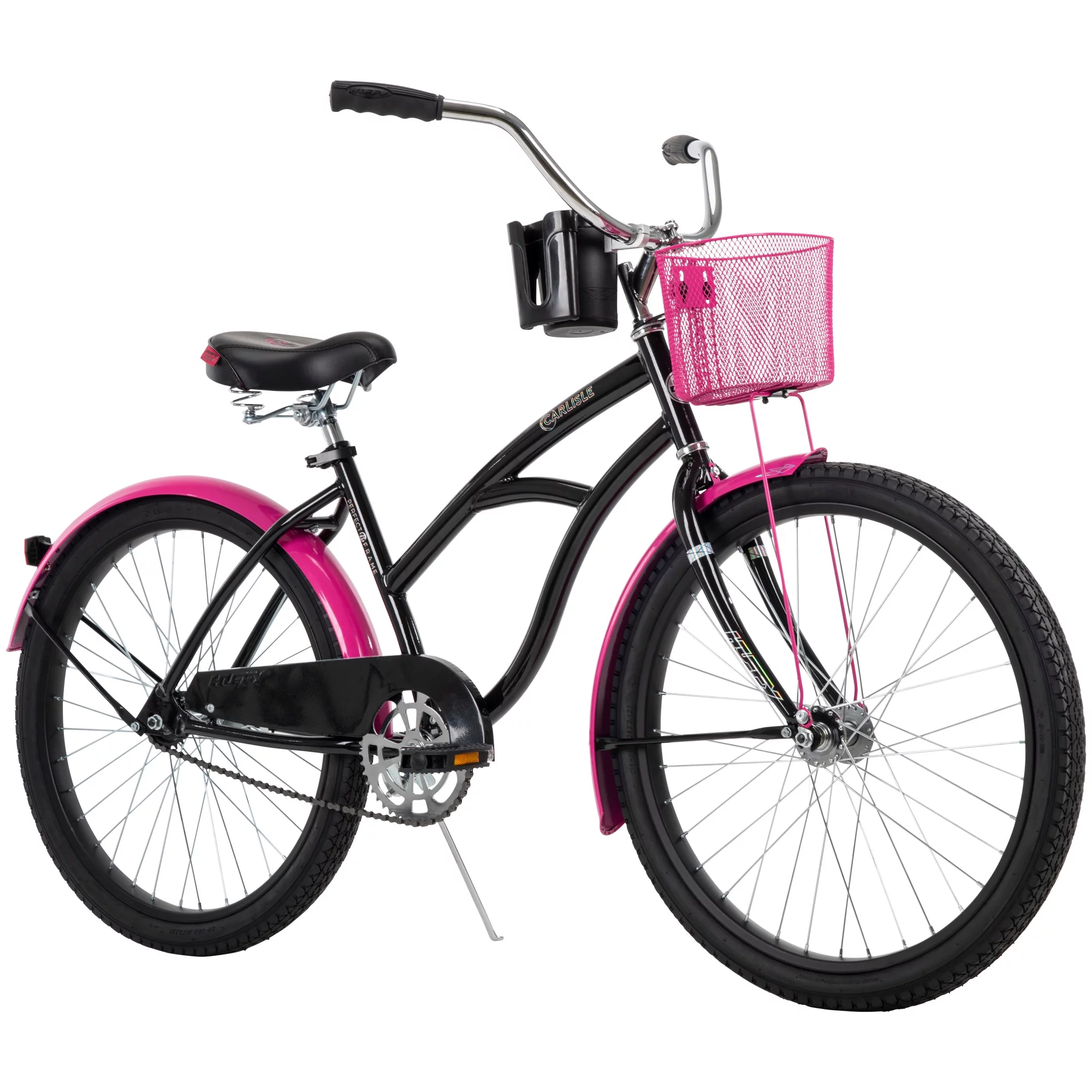 Huffy Carlisle 24-In. Cruiser Bicycle for Girls, Black and Pink