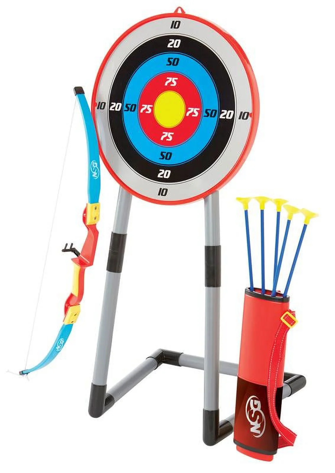 NSG Deluxe Bow & Arrow Archery Set for Kids – Toy Archery Bow with Large Freestanding Target, Suction Cup Arrows, and Quiver – Toys for Children Above 6 Years of Age