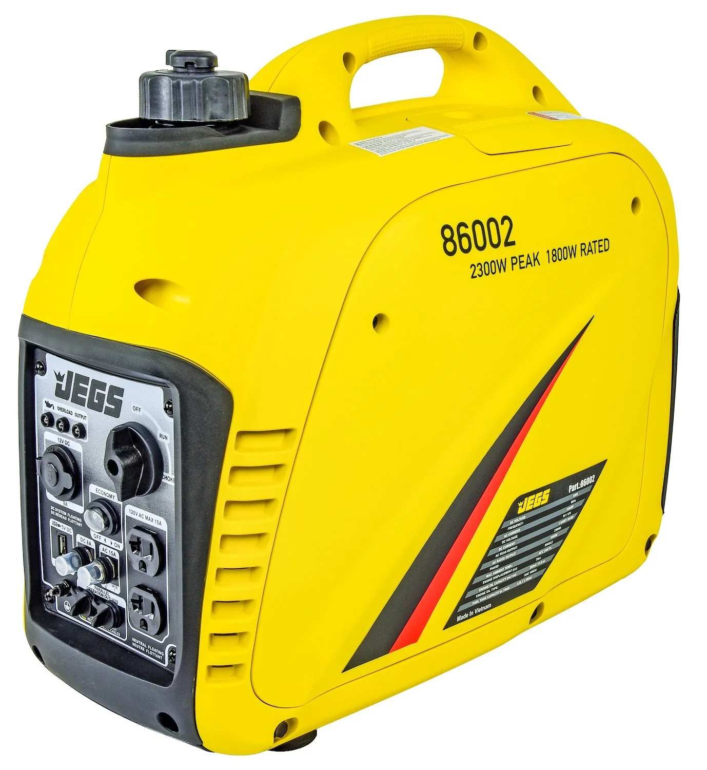 JEGS 86002 Premium Inverter Generator 2 300 Peak Watts 1 800 Running Watts SUPER