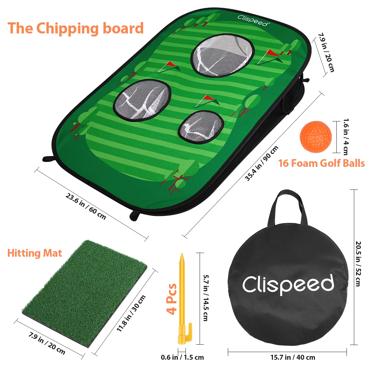 Golf Chipping Cornhole Game Set for Indoor Outdoor Yard Play, with Foldable Golfing  Bean Bag Toss Board for All Ages & Abilities