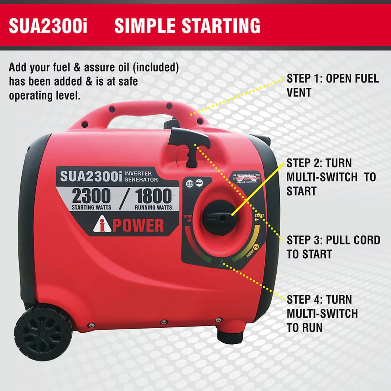 A-iPower SUA2300i 2300W Digital Inverter Generator